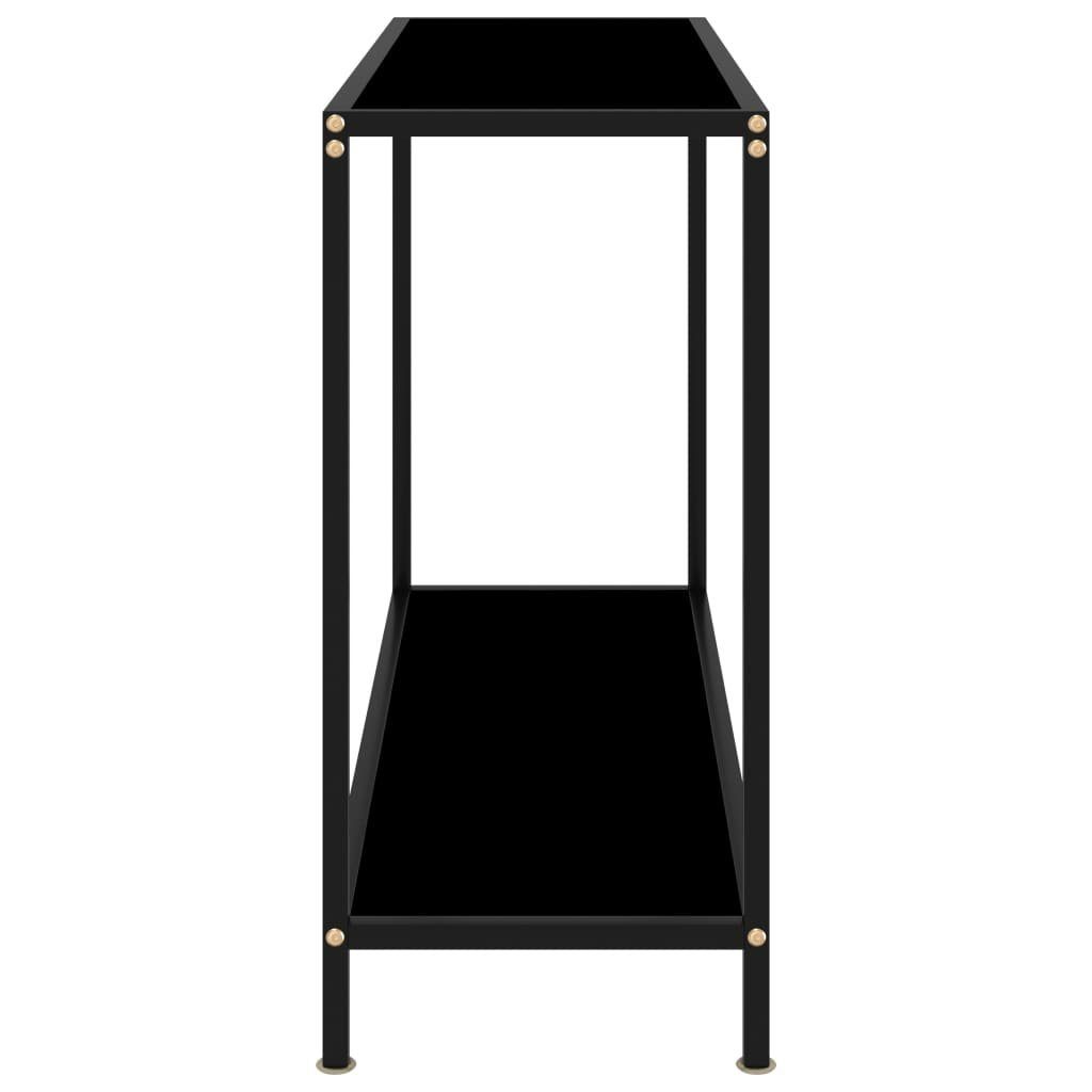 cm 100x35x75 furnicato Hartglas (1-St) Konsolentisch Schwarz Beistelltisch