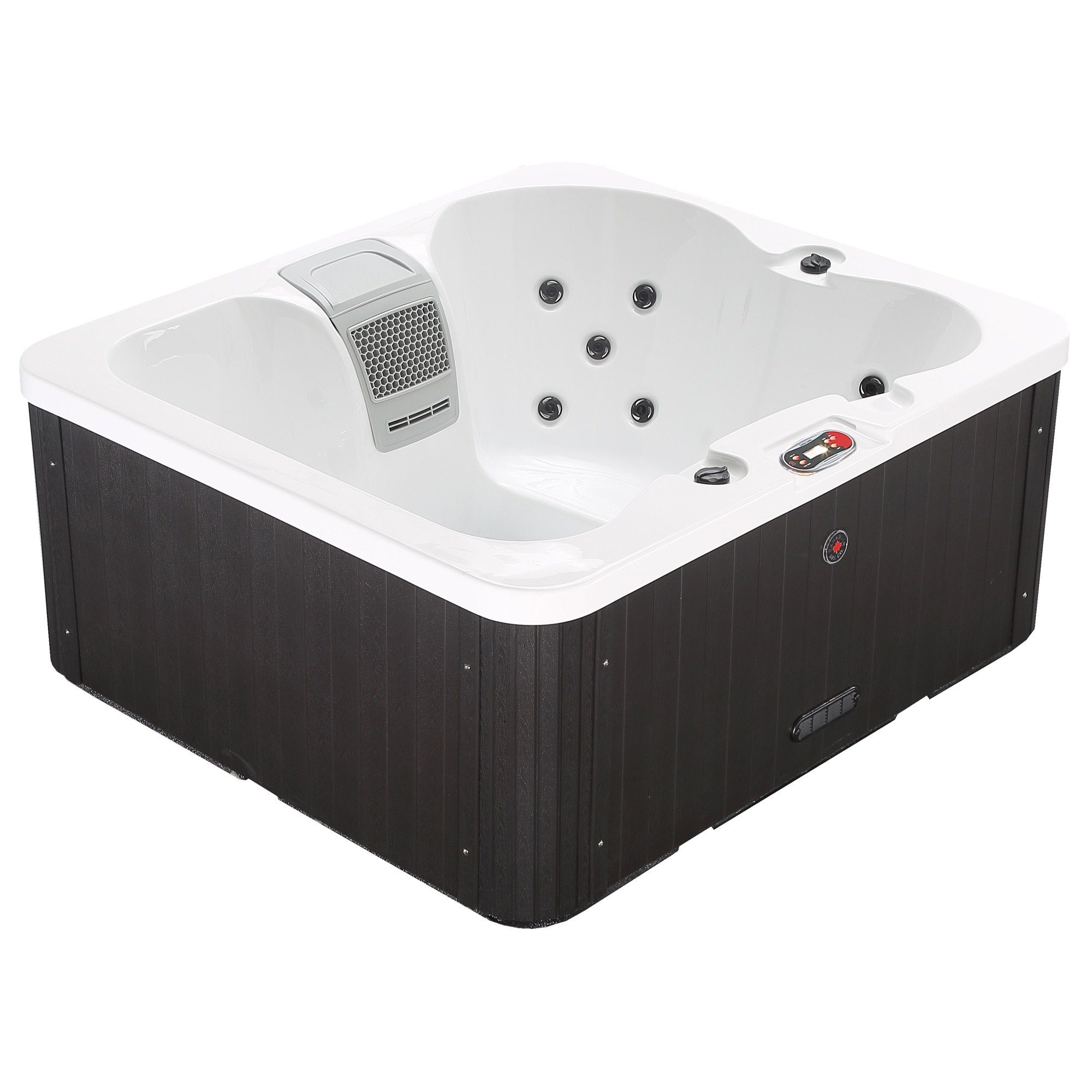 Canadian Spa GmbH Whirlpool Manitoba UV, Aufstellbecken, Steckdosen fertig (Plug-and-Play), (Terrassen Whirlpool, 1-tlg., Acryl Outdoor Whirlpool), 170 cm x 152 cm, für 6 Personen, Inkl. UV & Ozon, Plug & Play-Funktion
