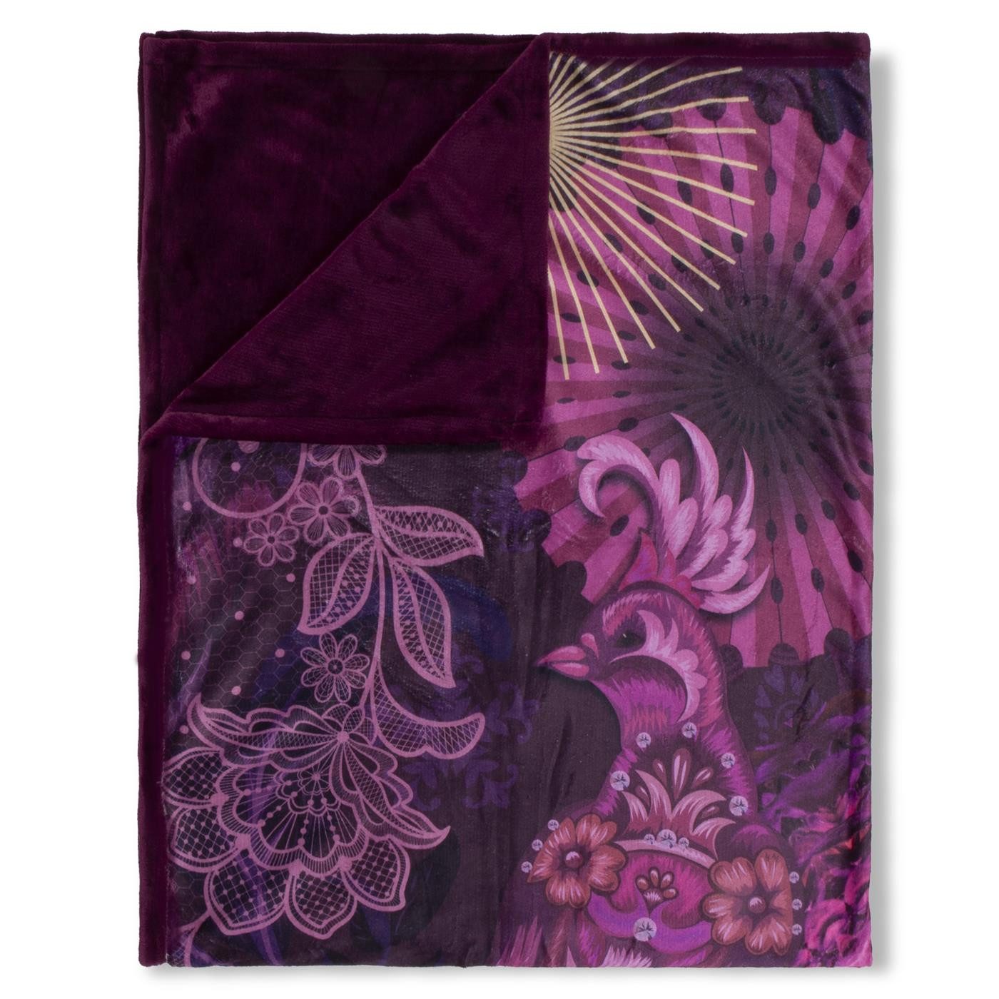 hip Tagesdecke Polyvelvet Kuscheldecke 130 X 160 cm Miska rot mandalas and flowers, Tagesdecke Kuscheldecke Schmusedecke