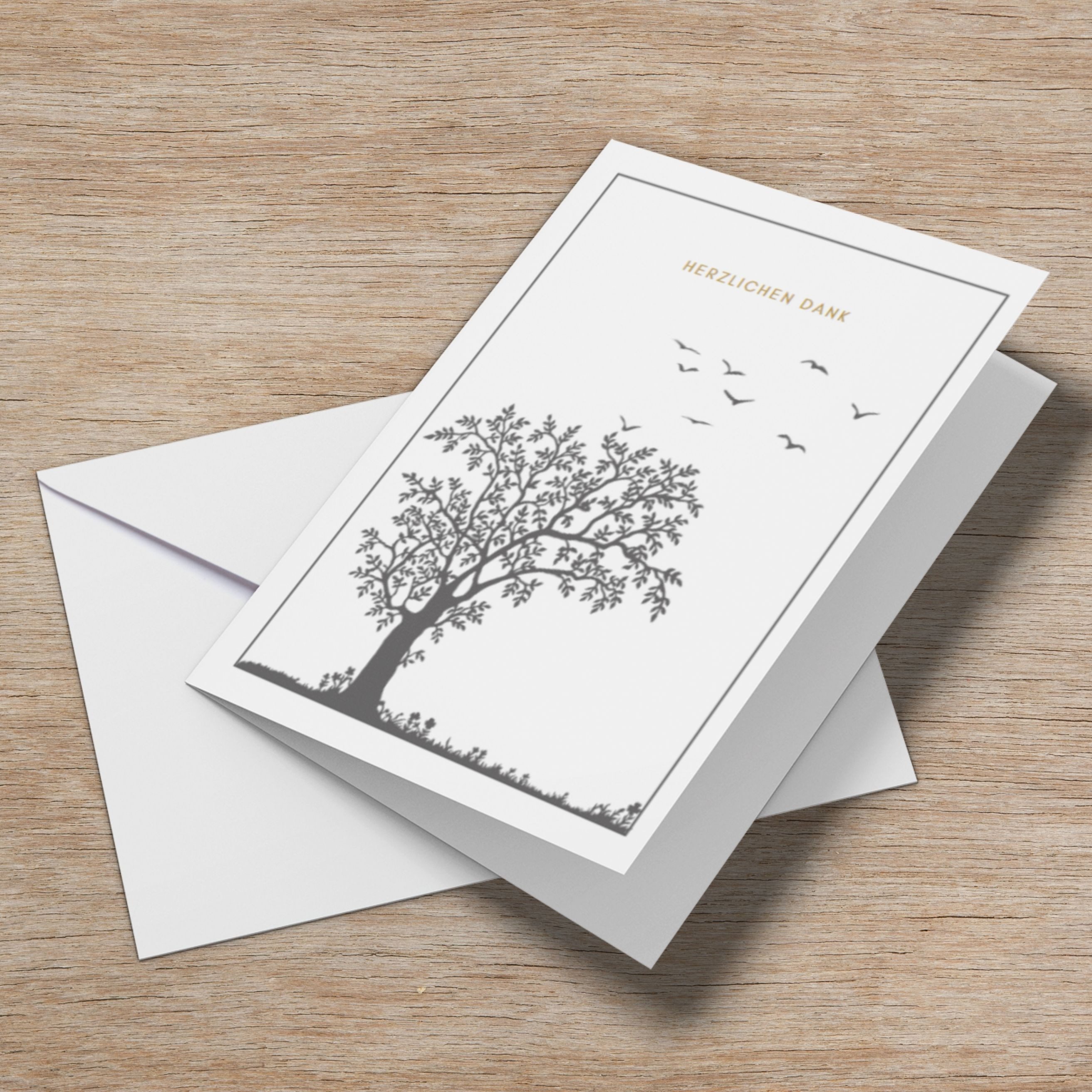 Briefzauber Beileidskarte Set 25x Trauerkarten Danksagung, Klappkarten mit Innentext & Umschläge