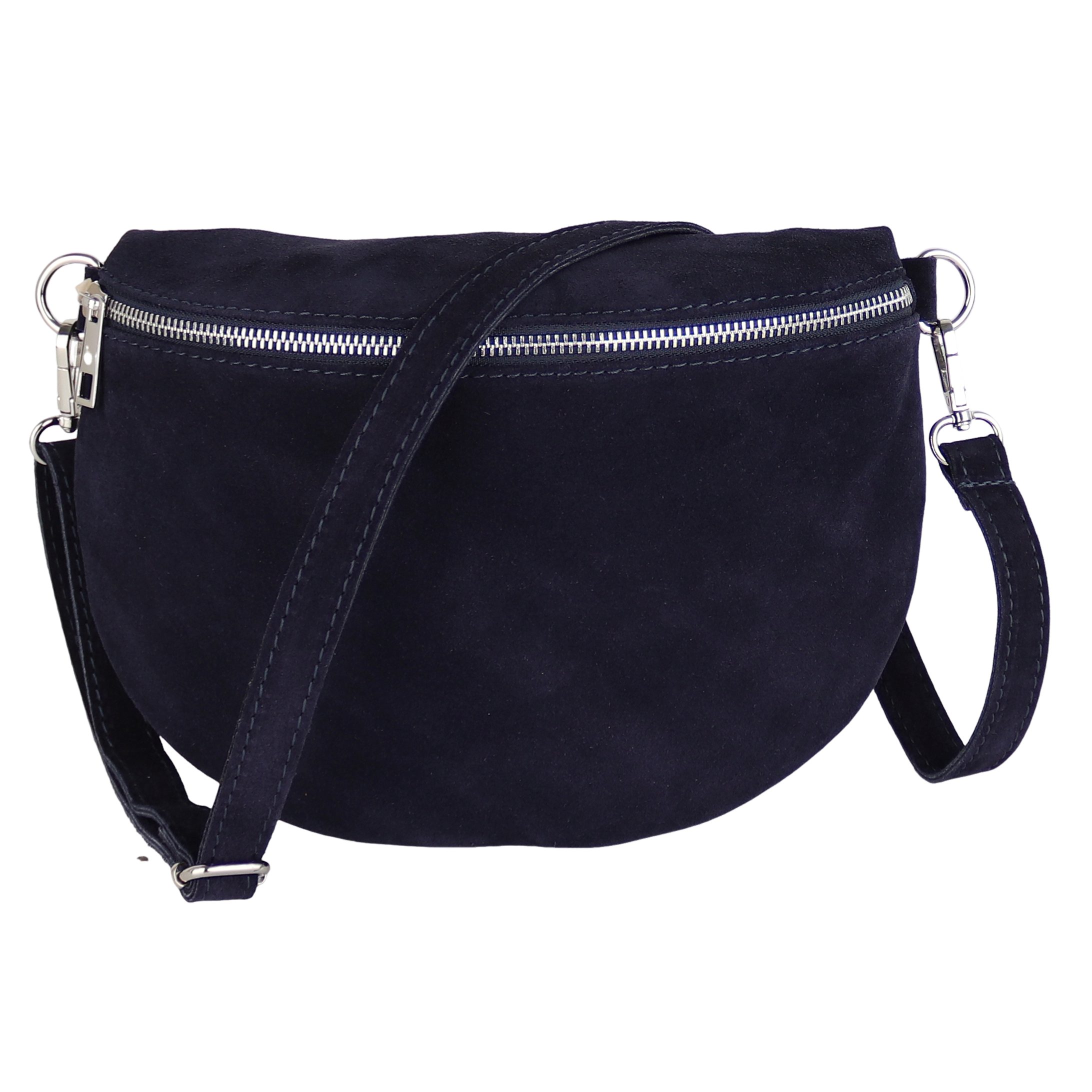 MIRROSI Bauchtasche Damen,Wildleder, Made in Italy,Umhängetasche; Brusttasche (Schultertasche für jeden Anlass (1 Tasche & 1 oder 2 Gurte), 26x20x8 cm, Reißverschlussfach auf der Rückseite), Crossbody Bag, gemusterten& verstellbaren Schulterriemen