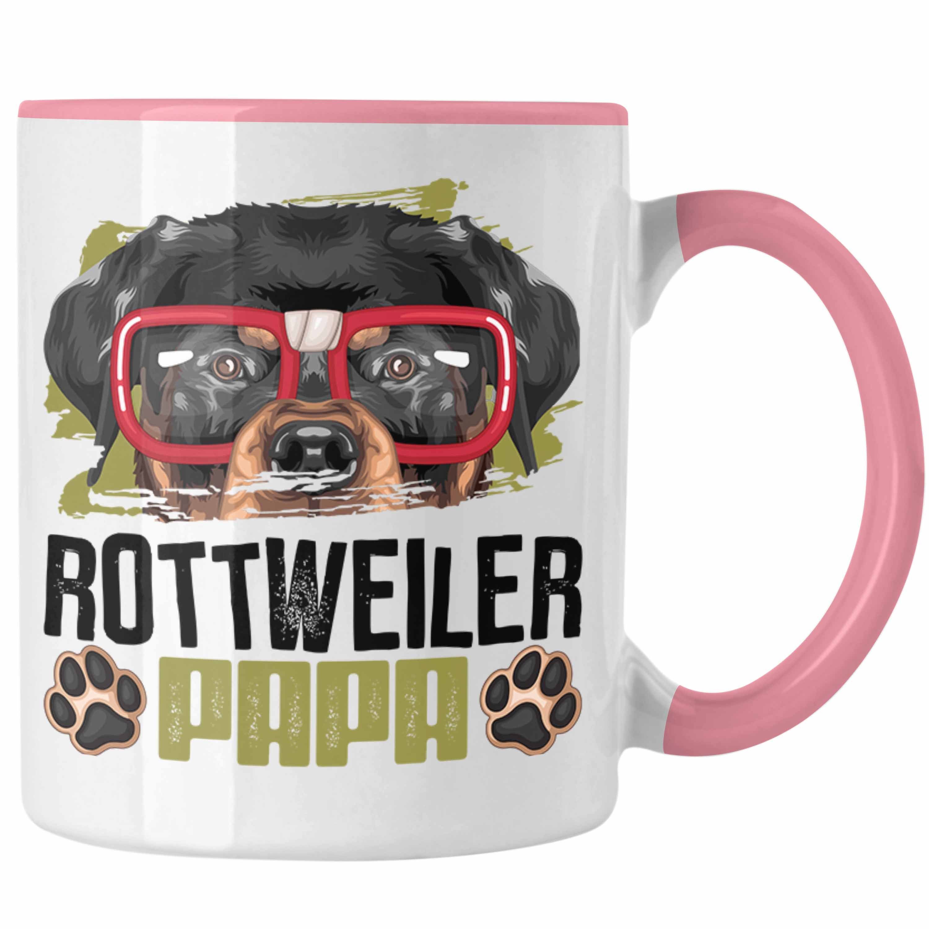 Trendation Tasse Rottweiler Papa Besitzer Tasse Geschenk Lustiger Spruch Geschenkidee R Rosa