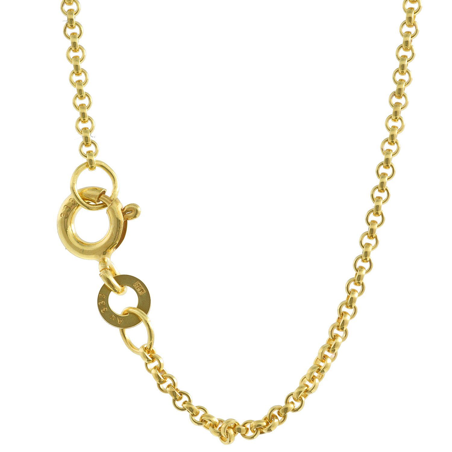 HOPLO Goldkette Goldkette Erbskette Länge 42cm Breite 1,5mm 3338 Karat Gold, Made in Germany