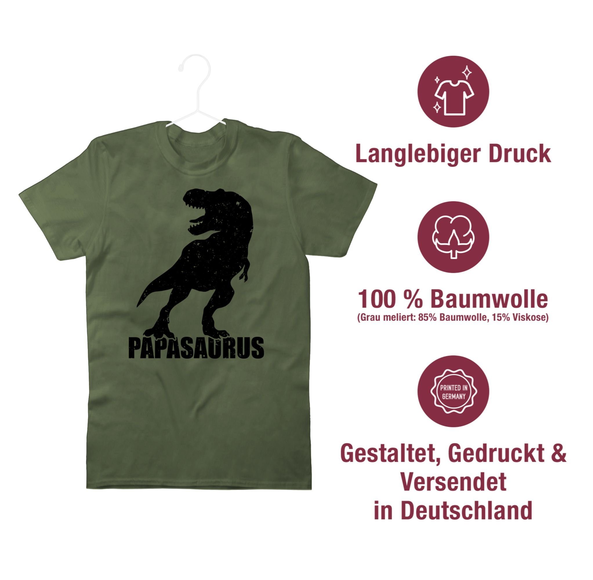 Grün Army Vatertag für Papasaurus Shirtracer 02 Papa T-Rex mit T-Shirt Geschenk