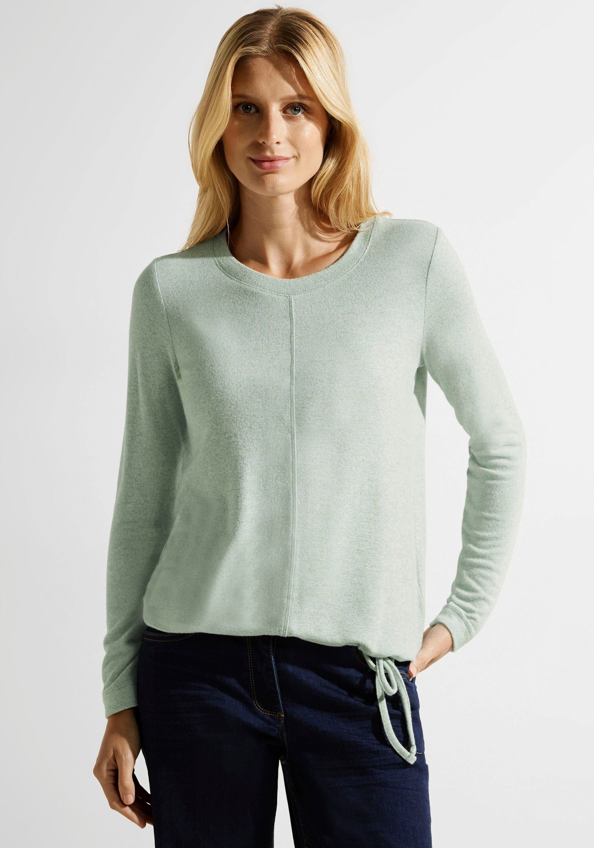 Cecil Sweater mit Tunnelzugband clear Saum im sage