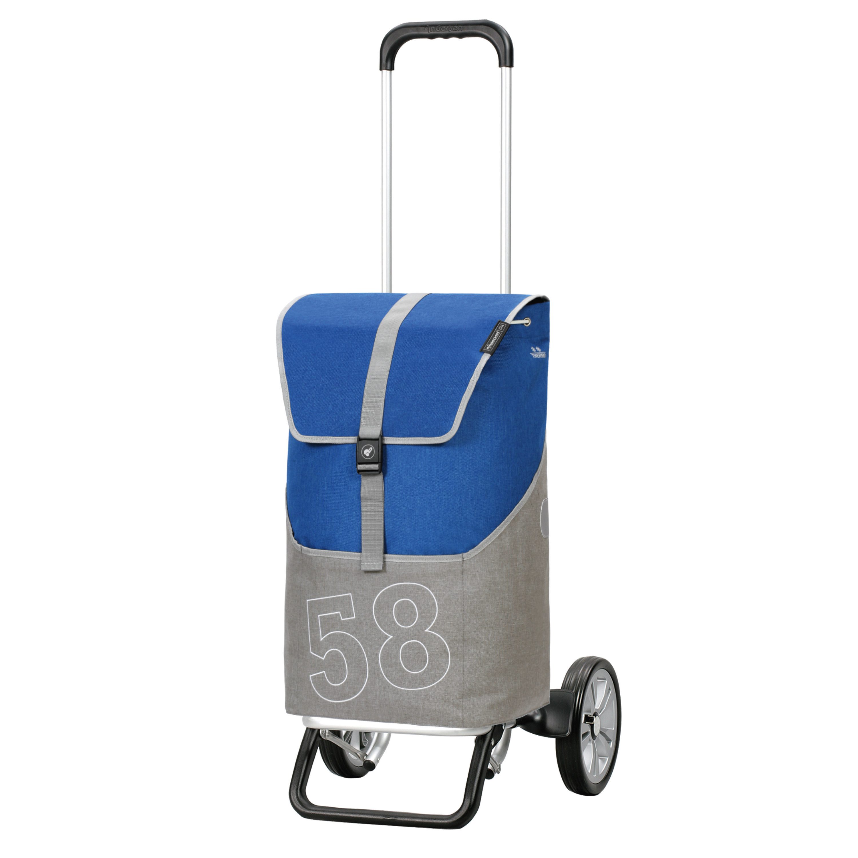 Andersen Einkaufstrolley Alu Star Shopper Filip blau, Thermo, klappbar, höhenverst., belastbar bis 40kg, wasserabweisend