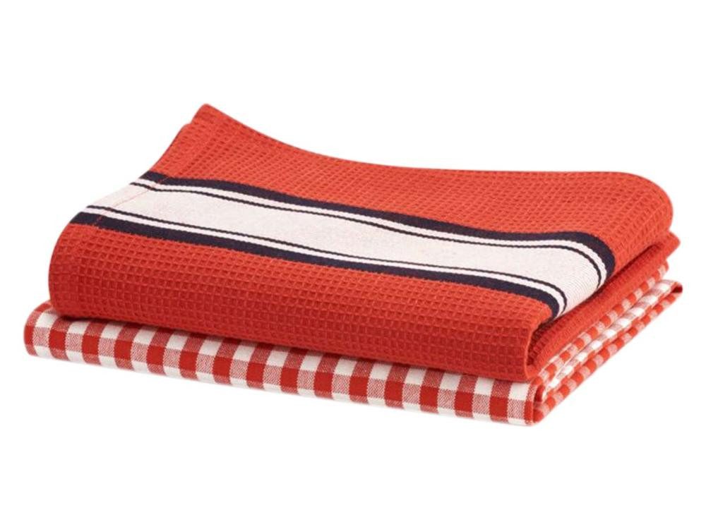 LIVING CRAFTS Geschirrtuch Living Crafts Bio-Geschirrtuch 'DELHI', 2 Stk.