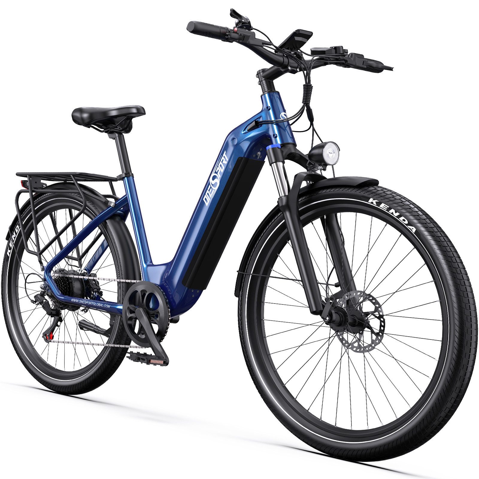 Onesport E-Bike Cityrad OT05 e bike für herren 28 zoll 18.2AH 36V 655WH damen 120km, 7 Gang SHIMANO, Kettenschaltung, Heckmotor, 655,2 Wh, e bike für damen herren 28 zoll Cityrad 7 Gang Shimano hydraulischen