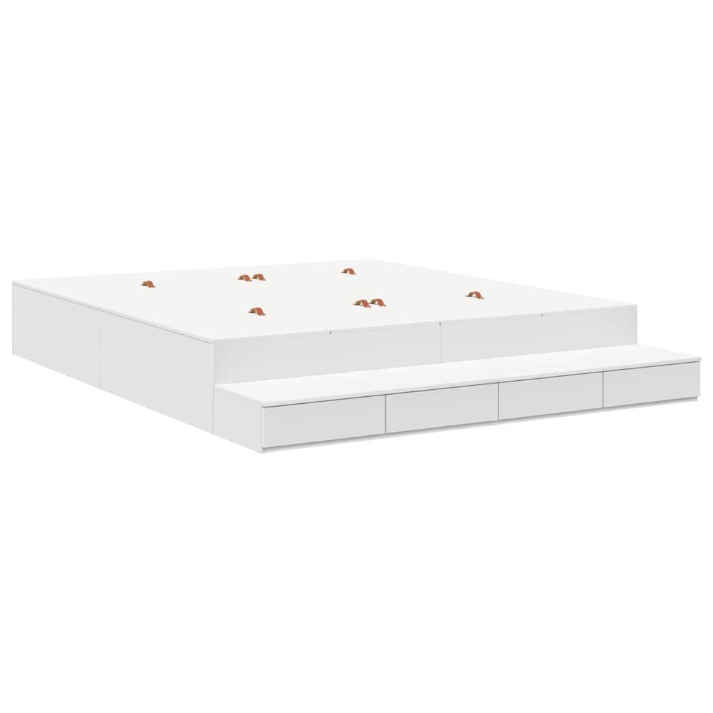 vidaXL Bett Bett mit Stauraum Weiß günstig online kaufen