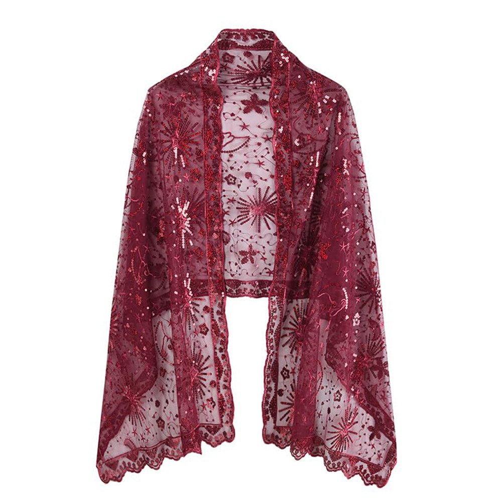 Zaewry Modeschal Damen Pailletten-Modeschal,Stola,Pailletten-Schals und -Stolen