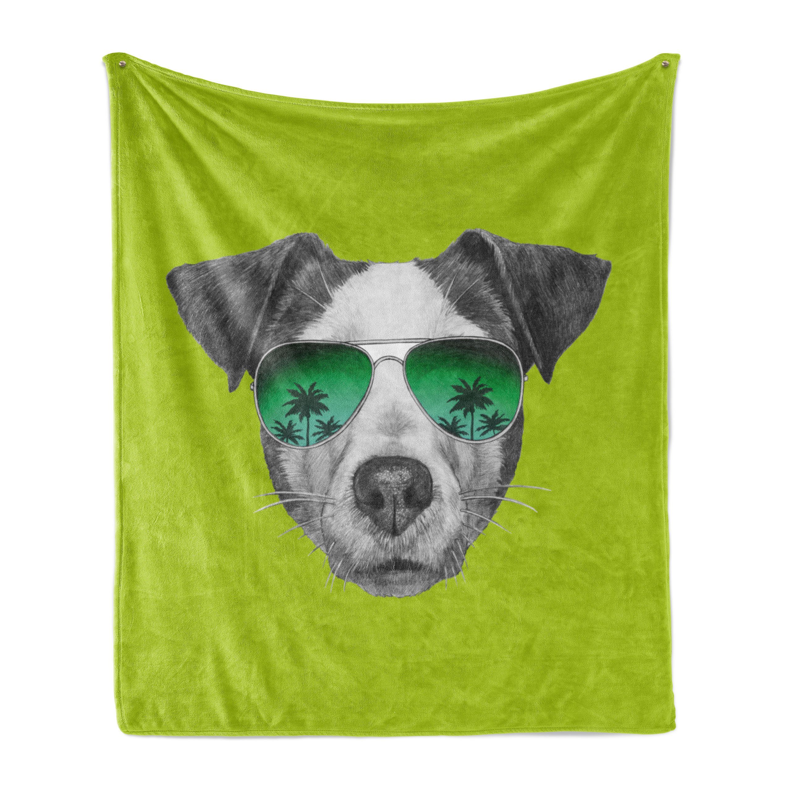 Plüsch Gemütlicher Hund Russell Wohndecke Jack mit für Außenbereich, den Abakuhaus, Brille und Innen- Baum