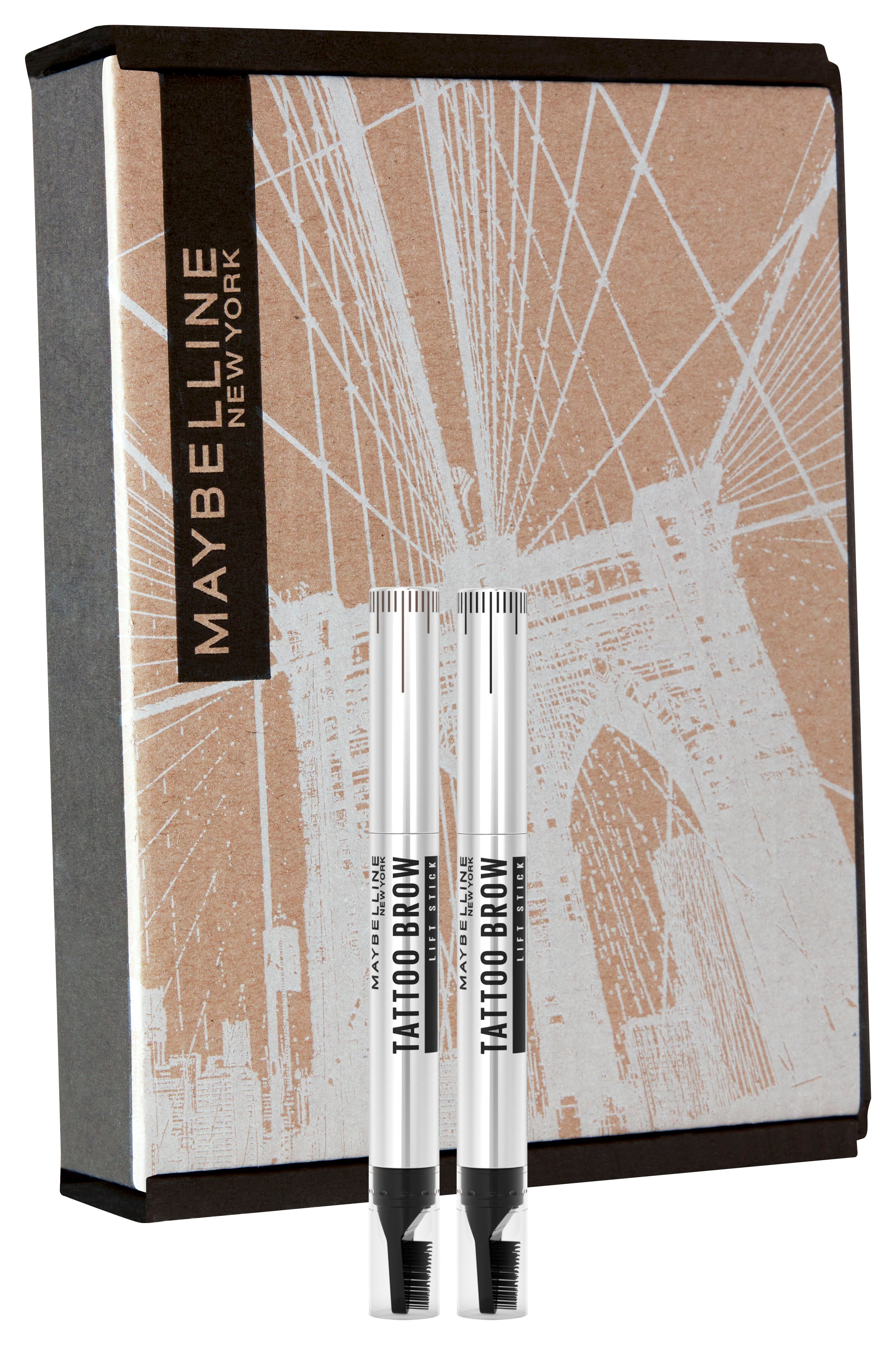 MAYBELLINE NEW YORK Augenbrauenpflege Maybelline New York Tattoo Brow Lift Doppelpack, Augenbrauenstift, Augenbrauen-Gel, Textur Wachs