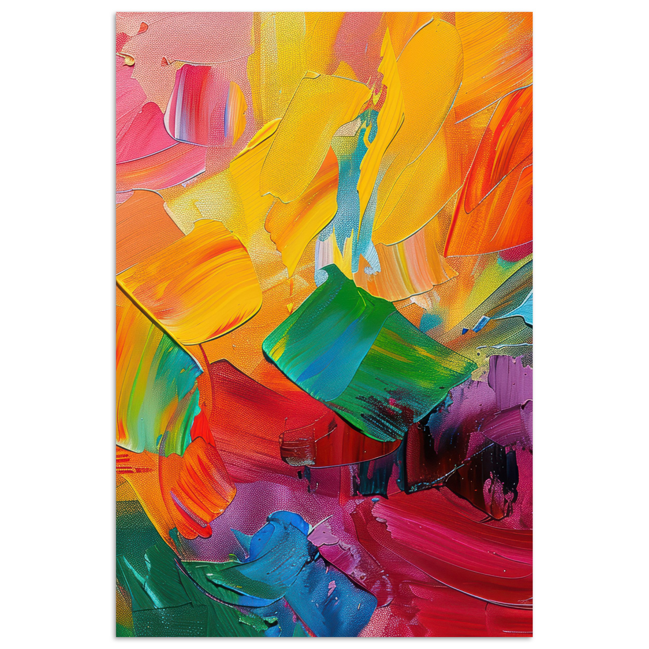 MuchoWow Poster Abstrakt - Lackierung - Modern - Farbenfroh, (1 St), Poster ohne Rahmen, Wandbild, Wandposter, 20x30 cm
