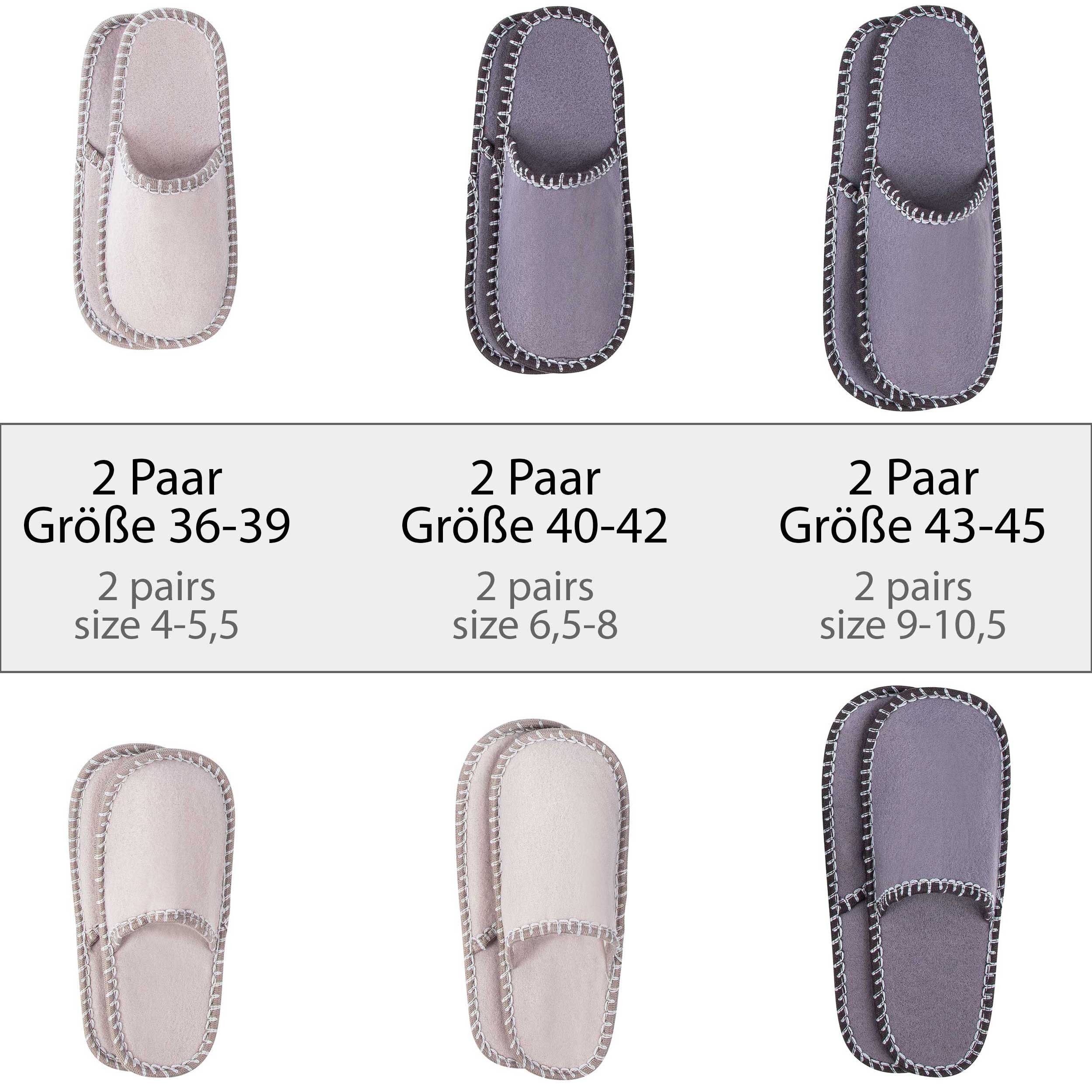 ONVAYA ABS Gästepantoffel Set Vintage Hirsch, 6er Set, Antirutsch, Filz Pantoffel