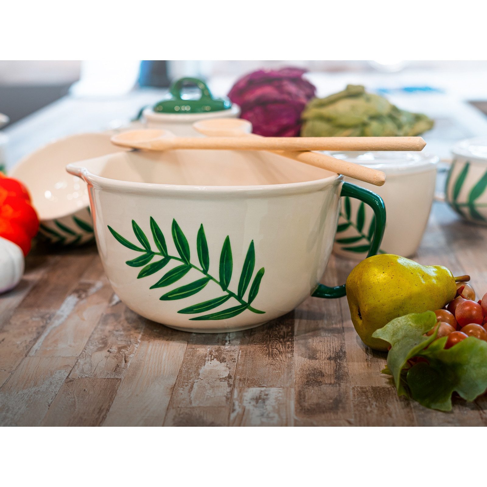 Neuetischkultur Rührschüssel Rührschüssel Keramik gemustert, Keramik, (Stück, 1-tlg), Küchenschüssel Salatschüssel