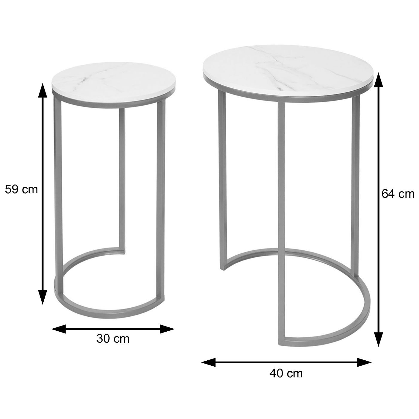 geprüft MCW-K46 MCW 2er-Set, Beistelltisch montiert, schwarz-schwarz fertig (Set, Komplett BSCI-Sozialstandards 2er),