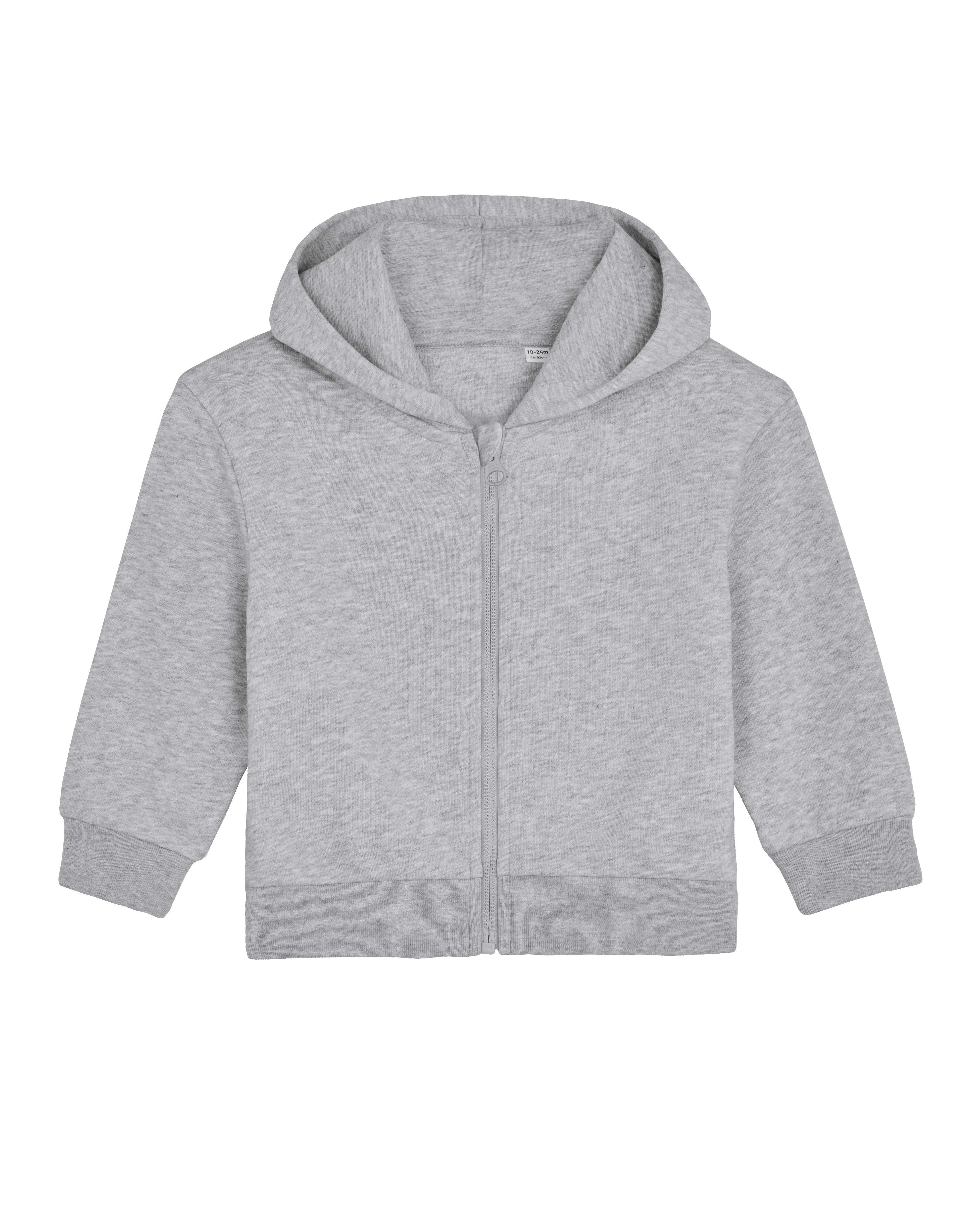 Sitztgut Kapuzensweatjacke Baby Zip-Hoodie aus Bio-Baumwolle (1-tlg) Reißverschluss mit Kinnschutz und gefütterte Kapuze