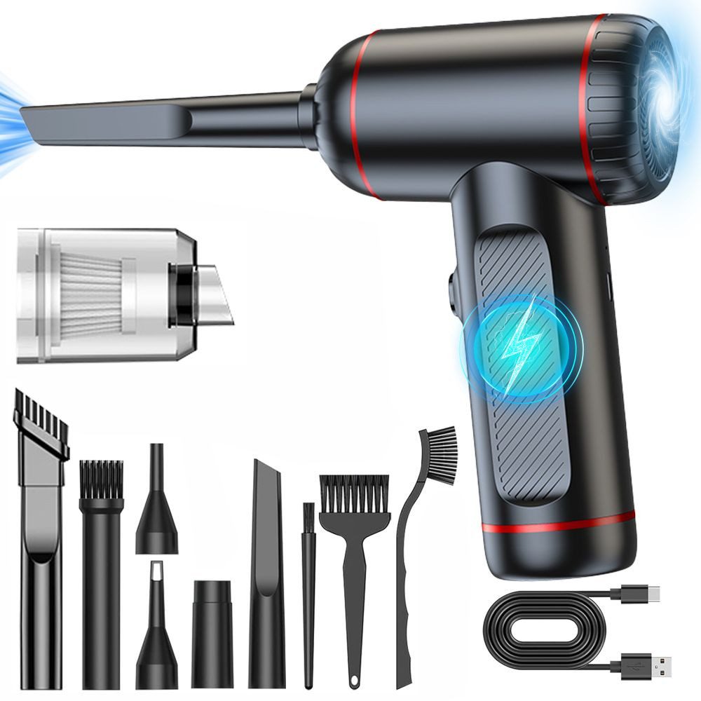 HUGERSTONE Akku-Handstaubsauger 3in1 6300PA Handstaubsauger 6000mAh Staubsauger Kabellos, 110,00 W, beutellos, Geeignet für die Reinigung von Auto, Haushalt und Büro