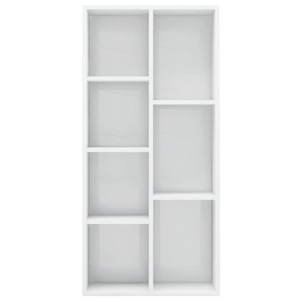 furnicato Holzwerkstoff Hochglanz-Weiß cm 50x25x106 Bücherregal