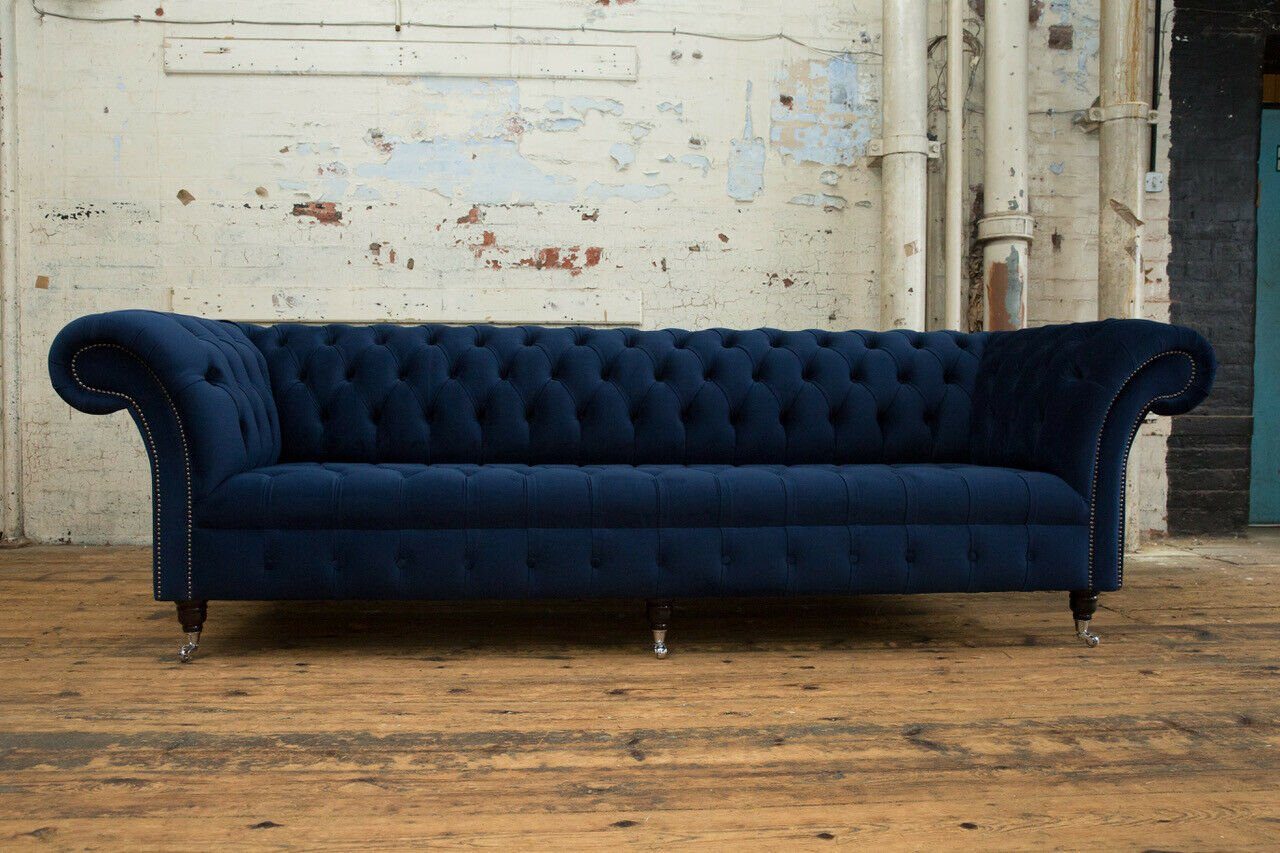 Sofa 265 4 Sitzer JVmoebel Chesterfield-Sofa, cm Chesterfield Design Couch Sofa