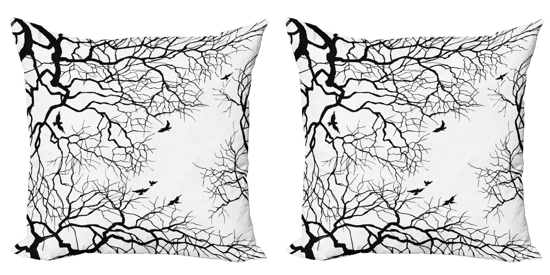Kissenbezüge Modern Twiggy Digitaldruck, (2 Accent Baumzweige Stück), Doppelseitiger Natur Abakuhaus