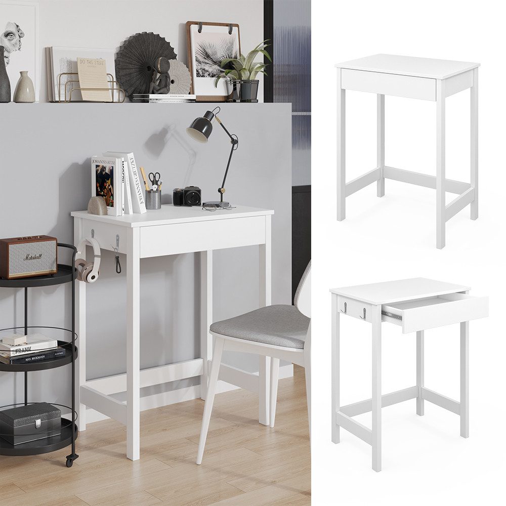 Vicco Schreibtisch Surrey, Weiß, 60 x 40 cm mit Schublade günstig online kaufen