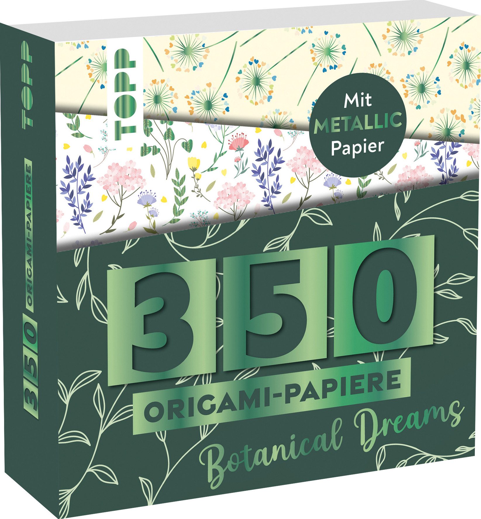 Topp Kreativset Origami-Block Florale Motive, (360-tlg)