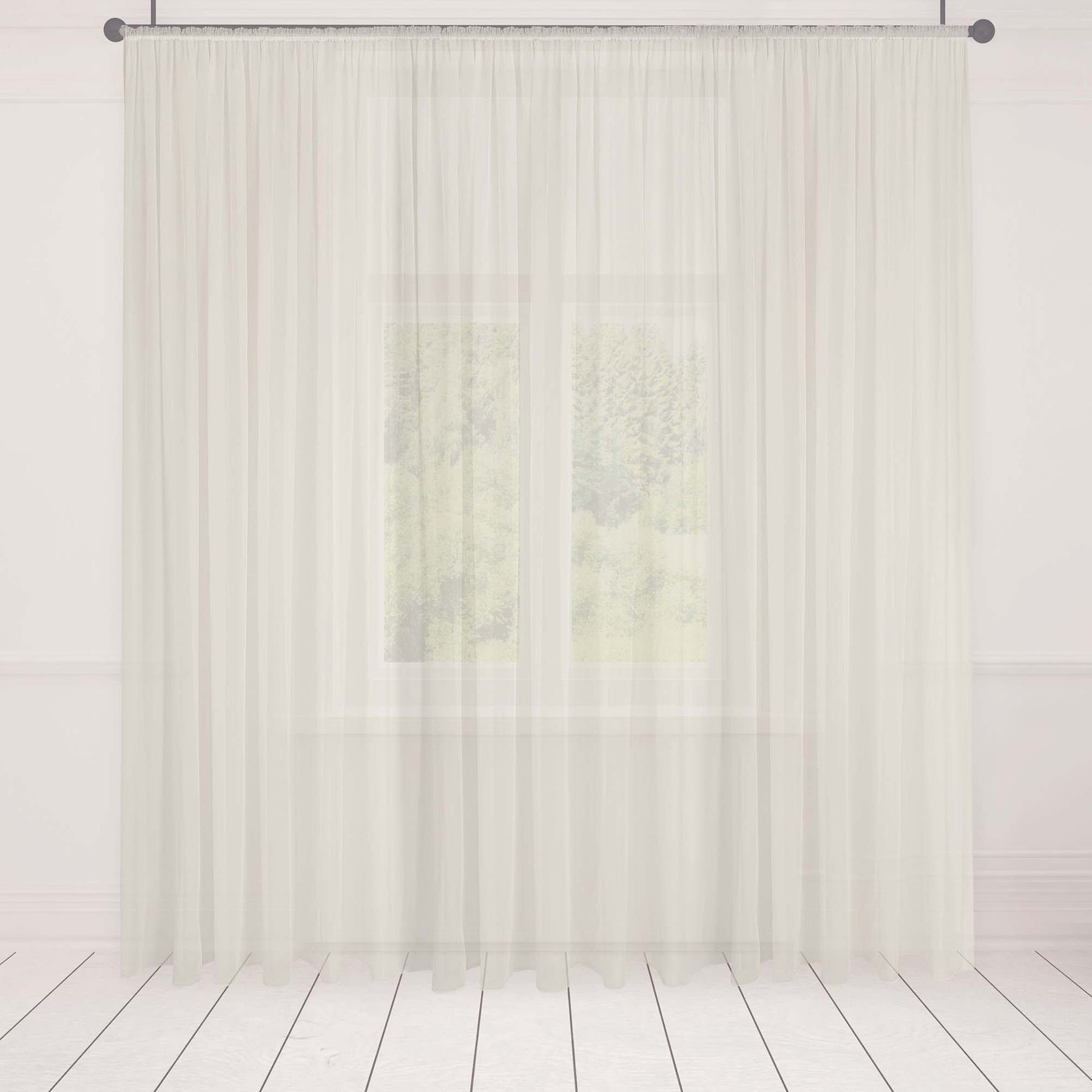 Gardine Gardinen auf Maß Stores Warmweiss Voile Gardine Vorhang Kräuselband  Universalband, Asphald, Kräuselband (1 St), transparent