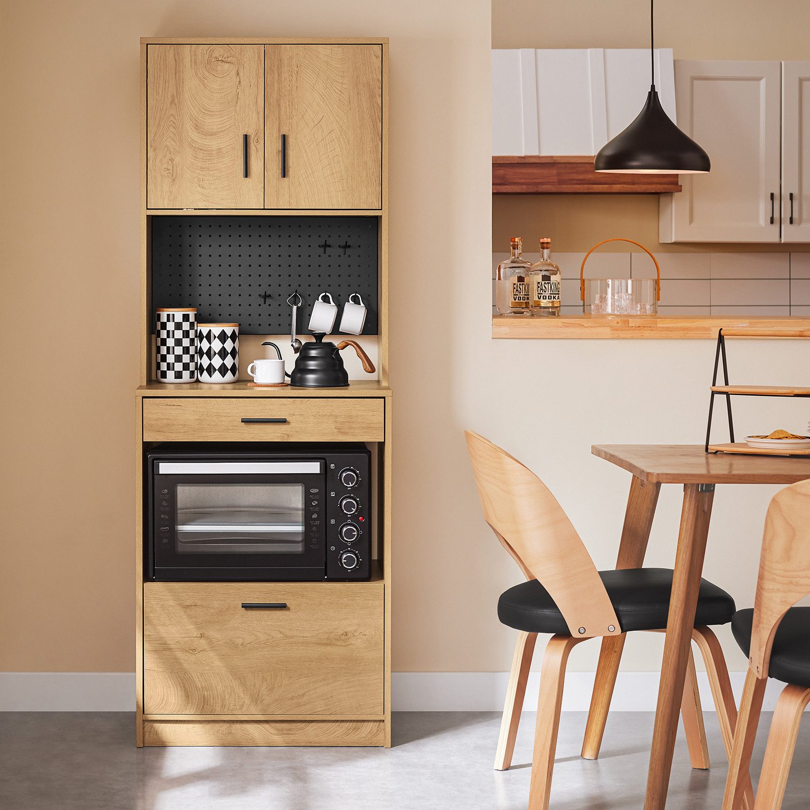 SoBuy Buffet FSB98 Mikrowellenschrank mit Pegboard günstig online kaufen