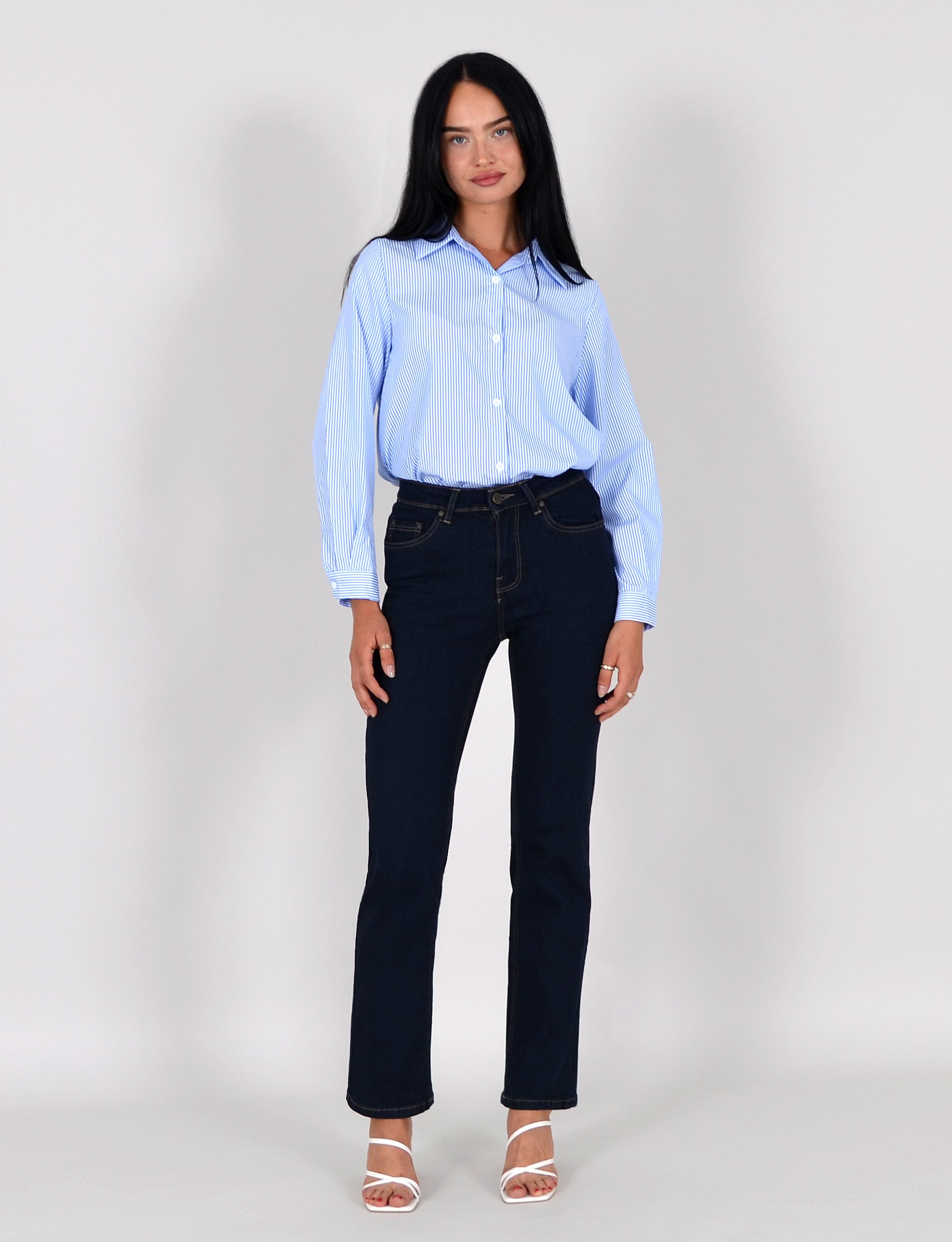 ESRA Straight-Jeans Damen Jeans Geradeschnitt Stretch Jeans Damen Regular F günstig online kaufen