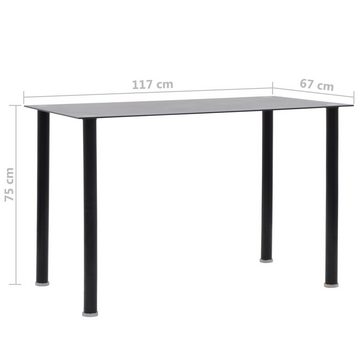 vidaXL Essgruppe Essgruppe 7-tlg. Stahl und Hartglas Schwarz, (7-tlg)