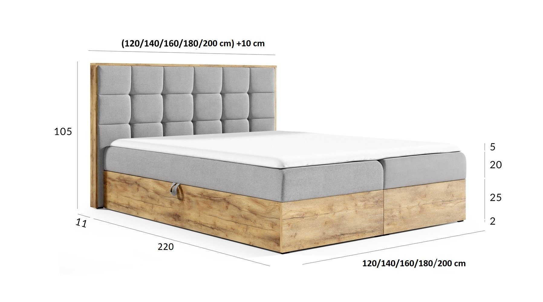 Fun Möbel Boxbett Schlafzimmerbett KALYPSO Überlänge günstig online kaufen