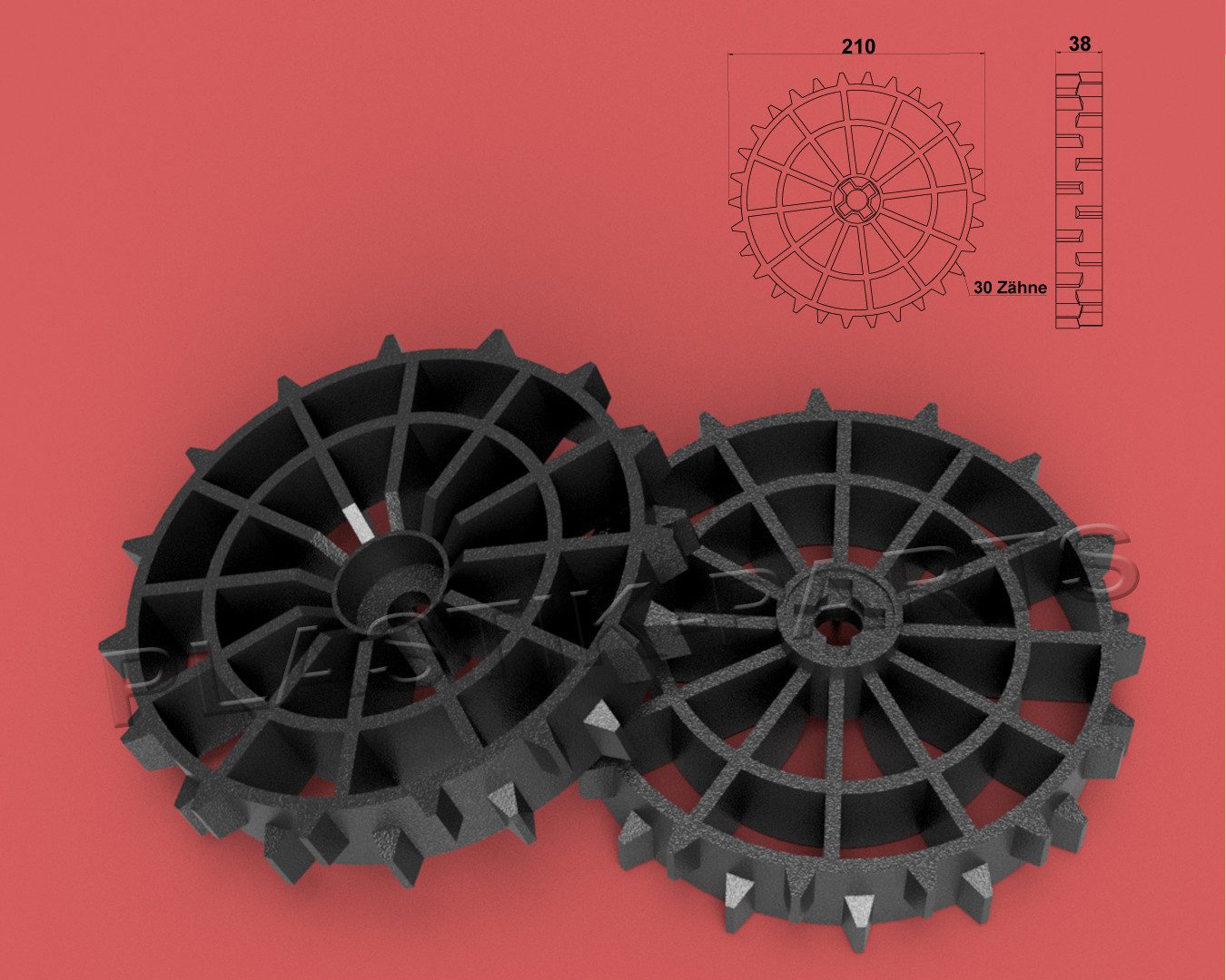 Mähroboter-Rad Antriebsräder 2er Set Offroad Einhell Freelexo 300 350 500 550 750