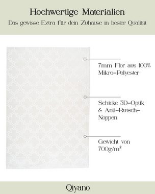 Teppich Kurzflorteppich Kifalme 100 Weiß 80 x 300 cm, Qiyano, rechteckig, Höhe: 0.7 mm