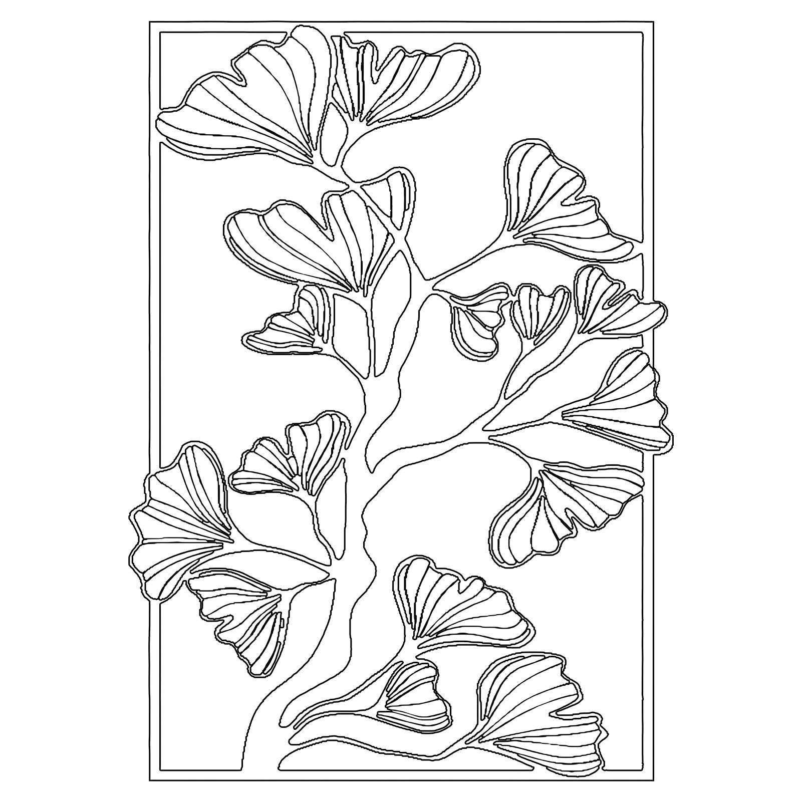 Jumpeak Wanddekoobjekt Ginkgozweig Metall Kunst Wanddekoration, Pflanzendekoration, Ginkgo, Moderner minimalistischer Stil,Wanddekoration,vier Farben