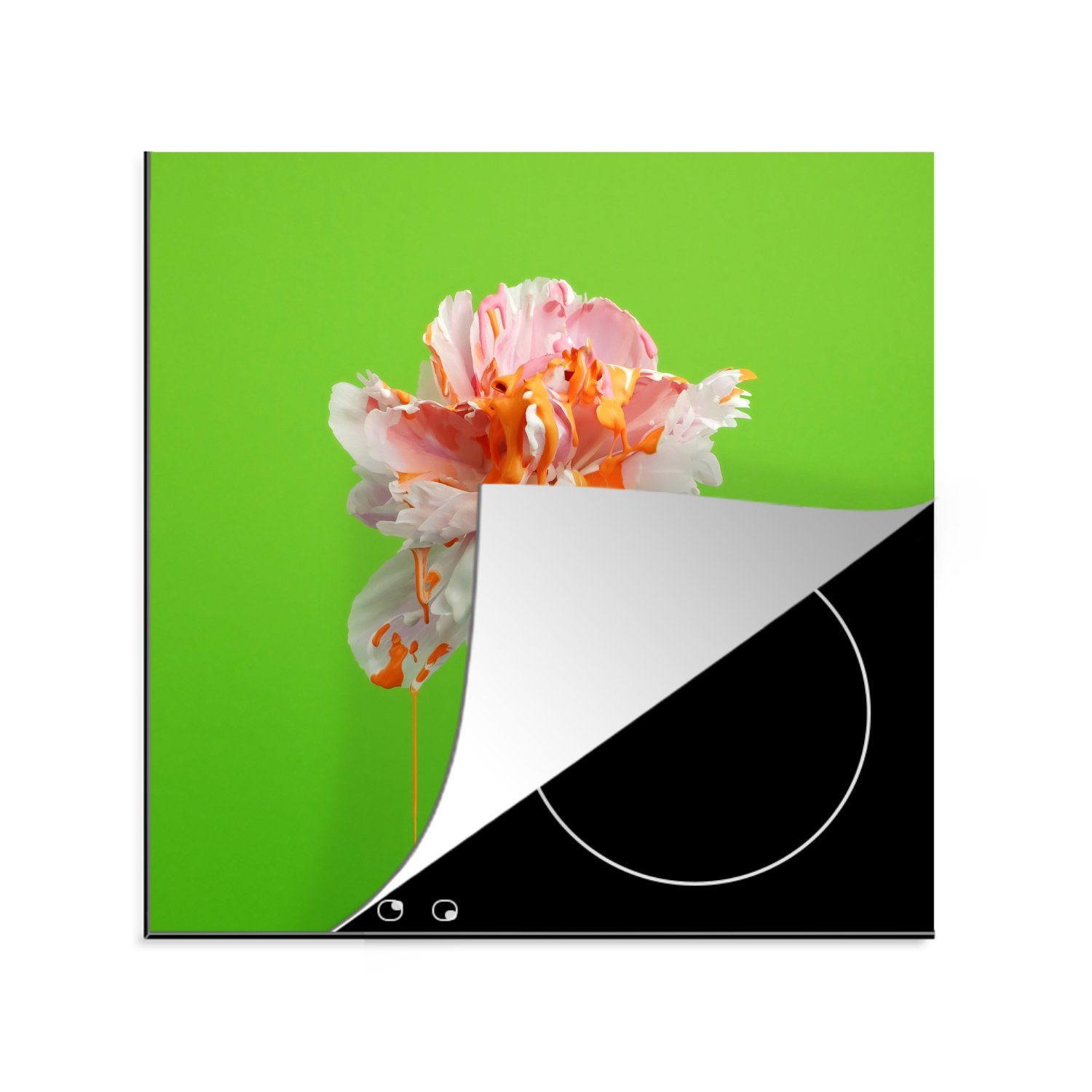 MuchoWow Herdblende-/Abdeckplatte Blume - - küche Ceranfeldabdeckung, cm, Vinyl, Farbe tlg), 78x78 Farben, Arbeitsplatte (1 für