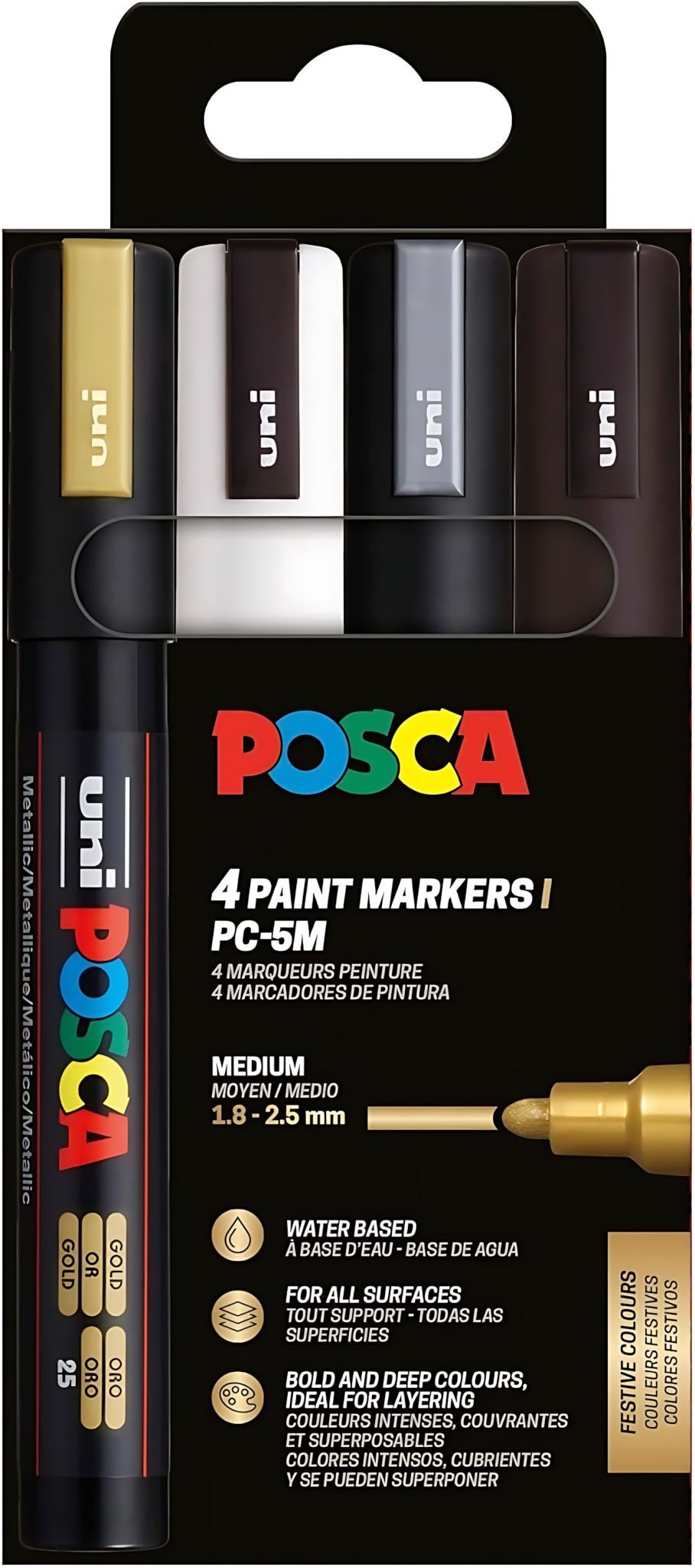 POSCA Marker Faber Castell Marker UNI POSCA PC-5M 1,8-2,5 4er SWGS