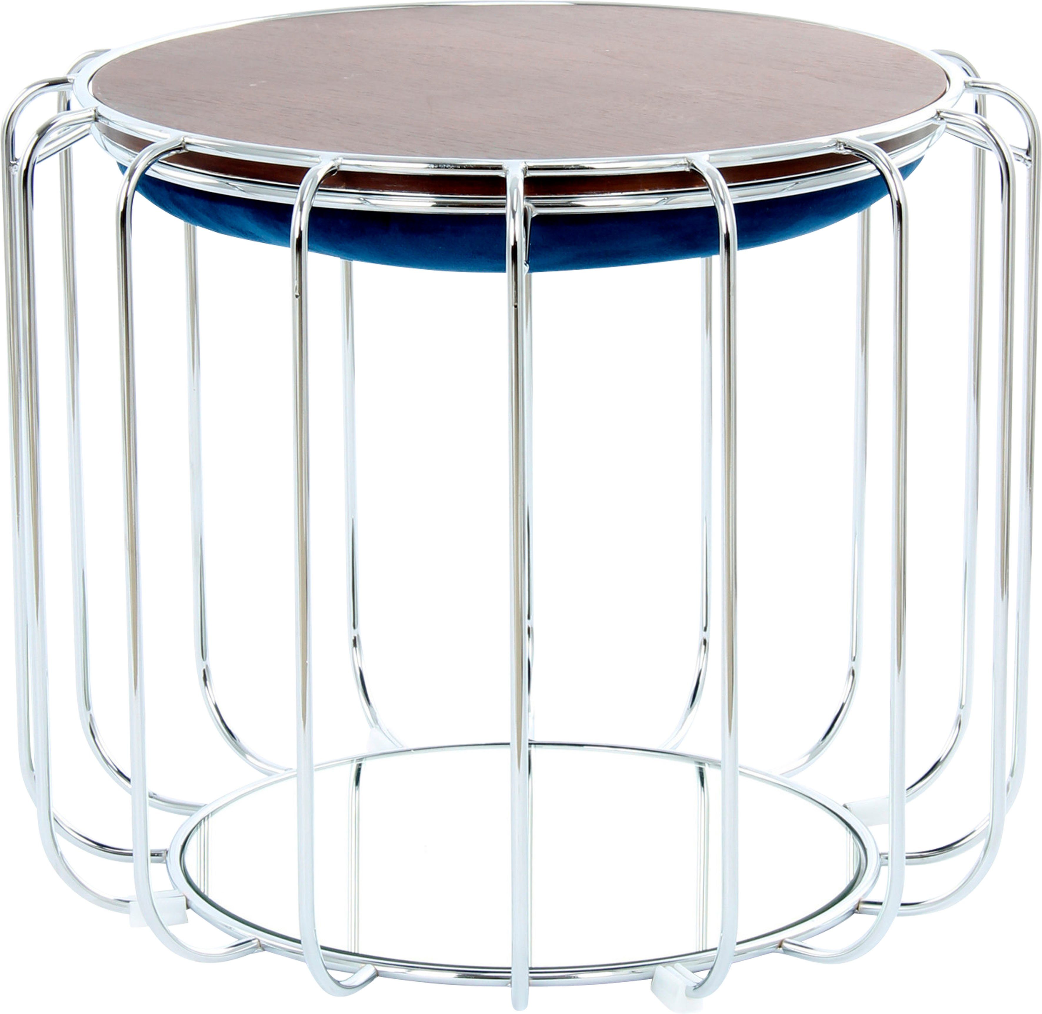 Kayoom Beistelltisch Pouf Comfortable 110, abnehmbares und wendbares Oberteil (1-St), praktisch umzuwandeln in Tisch oder Hocker, mit Spiegelglas