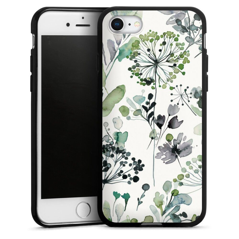 DeinDesign Handyhülle Eukalyptus Wasserfarbe Blumen Wild Grasses Eucalyptus, Apple iPhone 7 Silikon Hülle Bumper Case Handy Schutzhülle