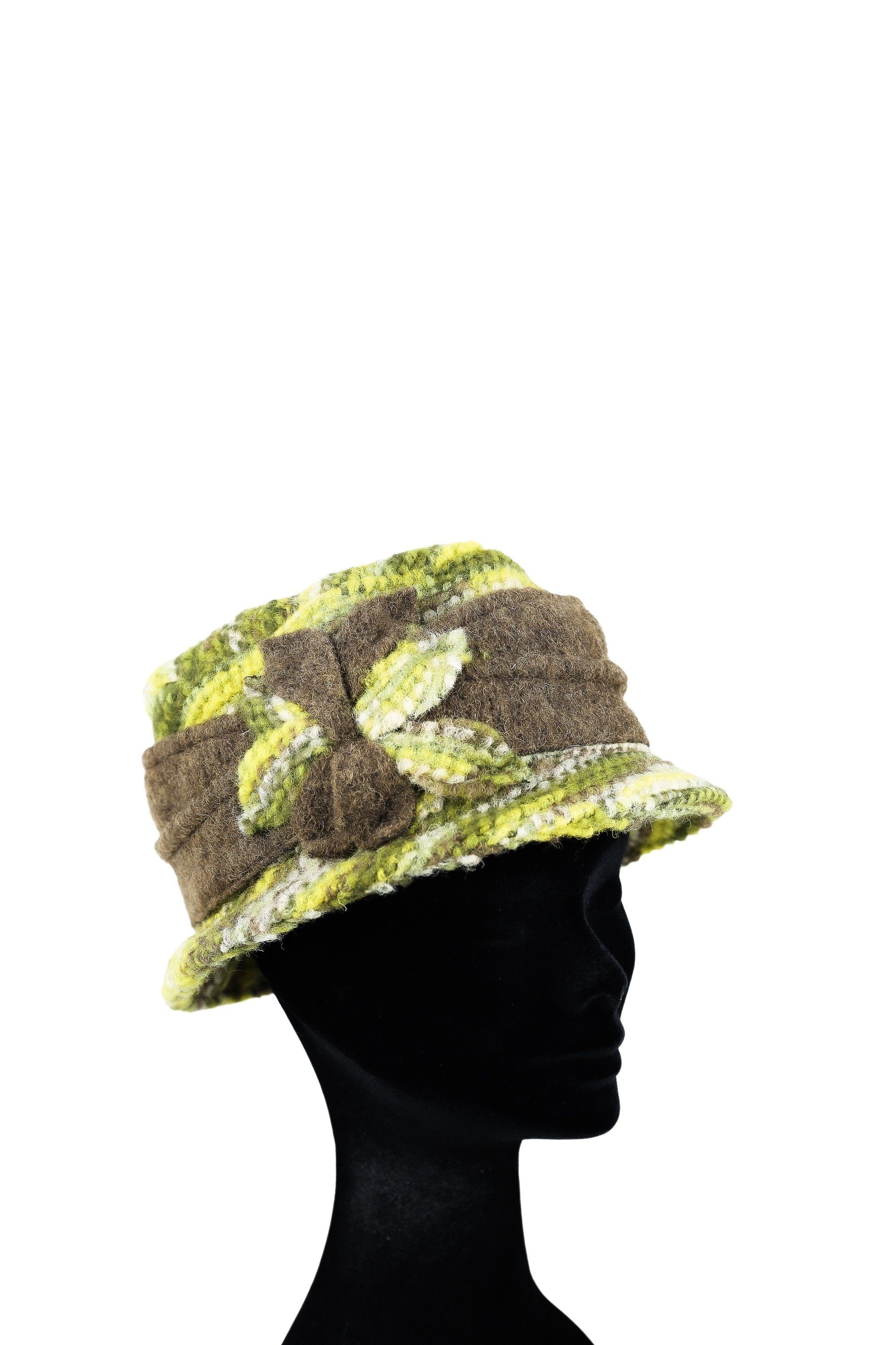 COLLEZIONE ALESSANDRO Melonenhut Floral (1-St) aus softer Wolle, mit floraler Applikation