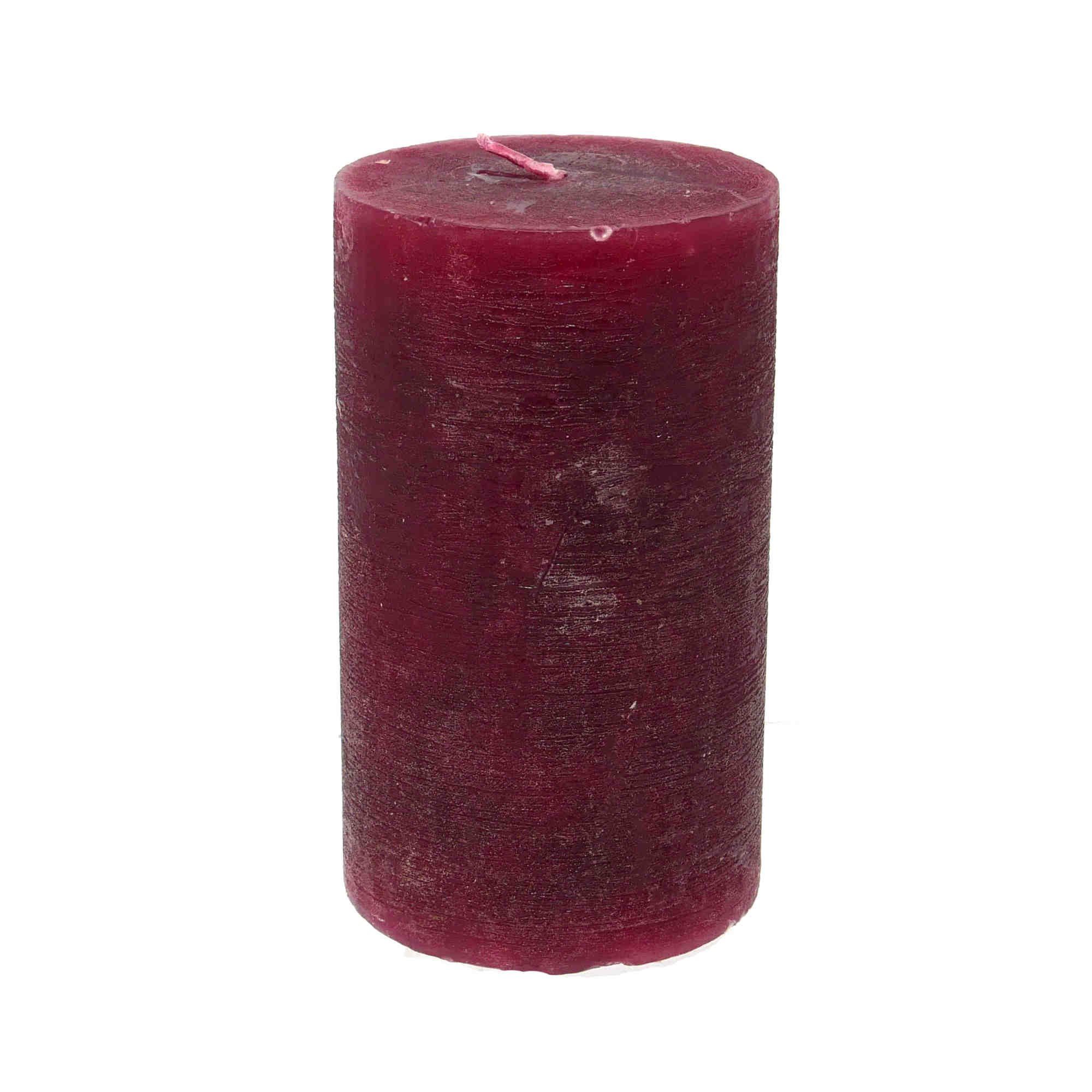 B&S Stumpenkerze Stumpenkerze durchgefärbt bordeaux 12 x Ø 7 cm (1-tlg)
