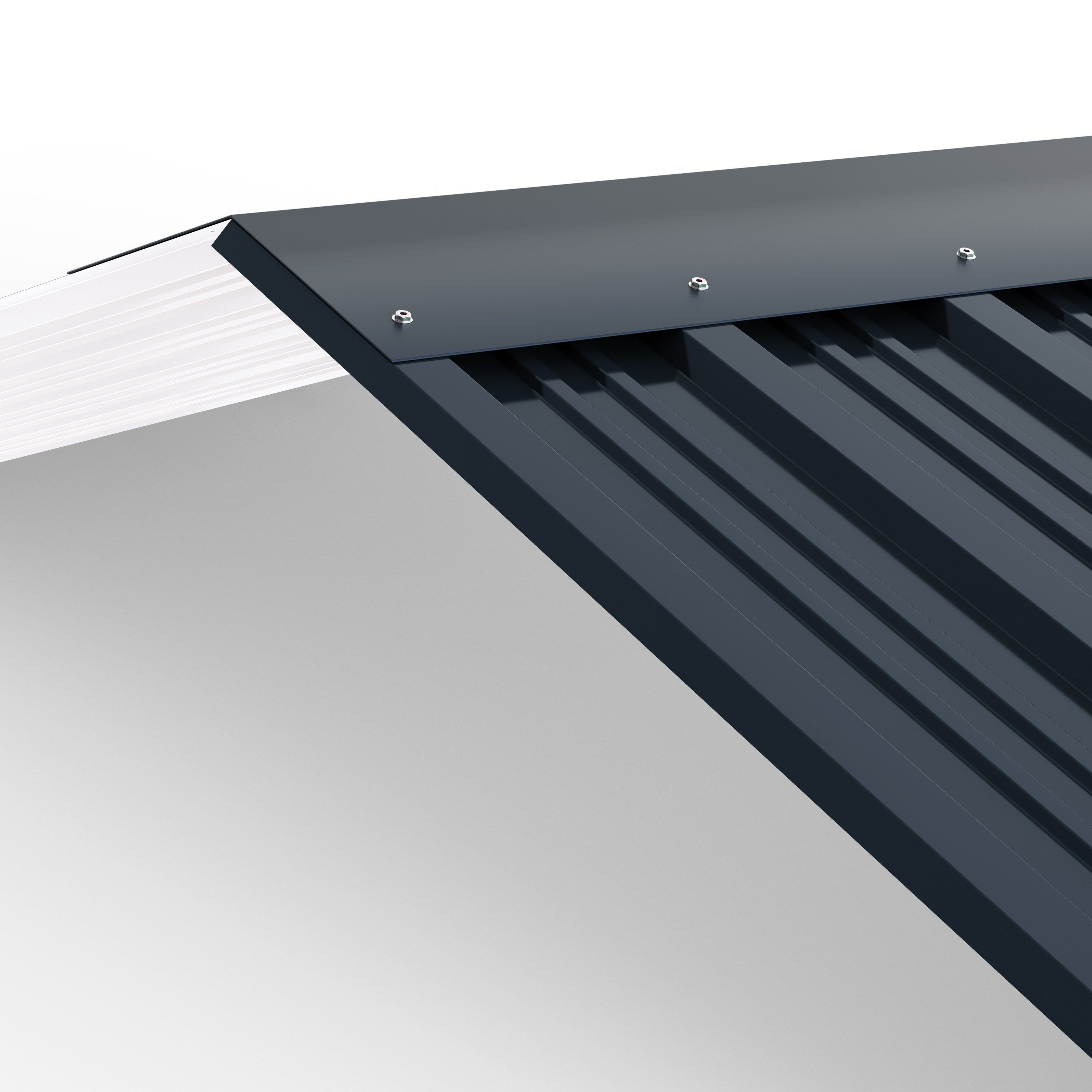 12x Trapezblech Dachplatten 110x45cm - Verzinkter Stahl Schwarz Für Garage