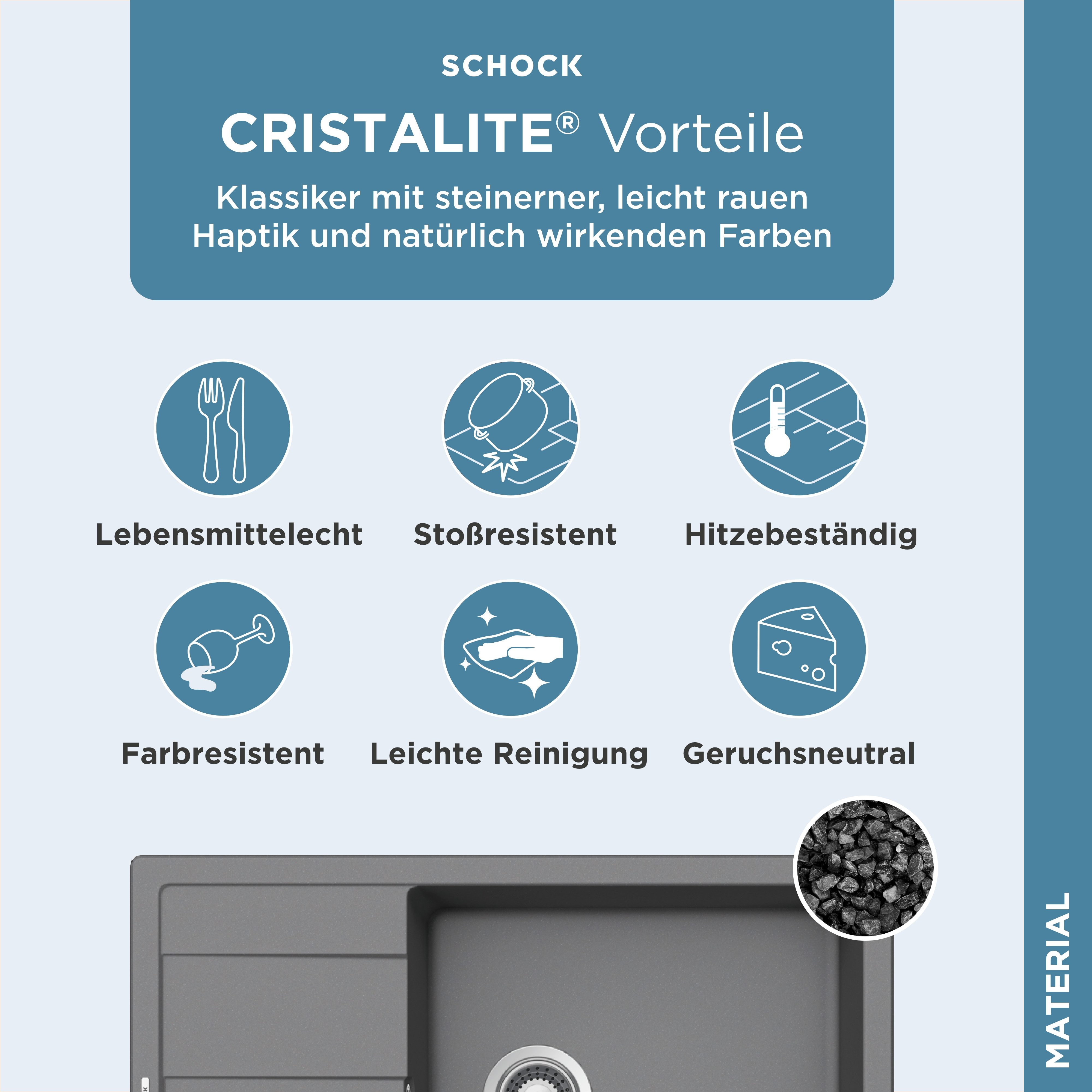 Schock Granitspüle Manhattan D-100LS, rechteckig, 78/50 cm