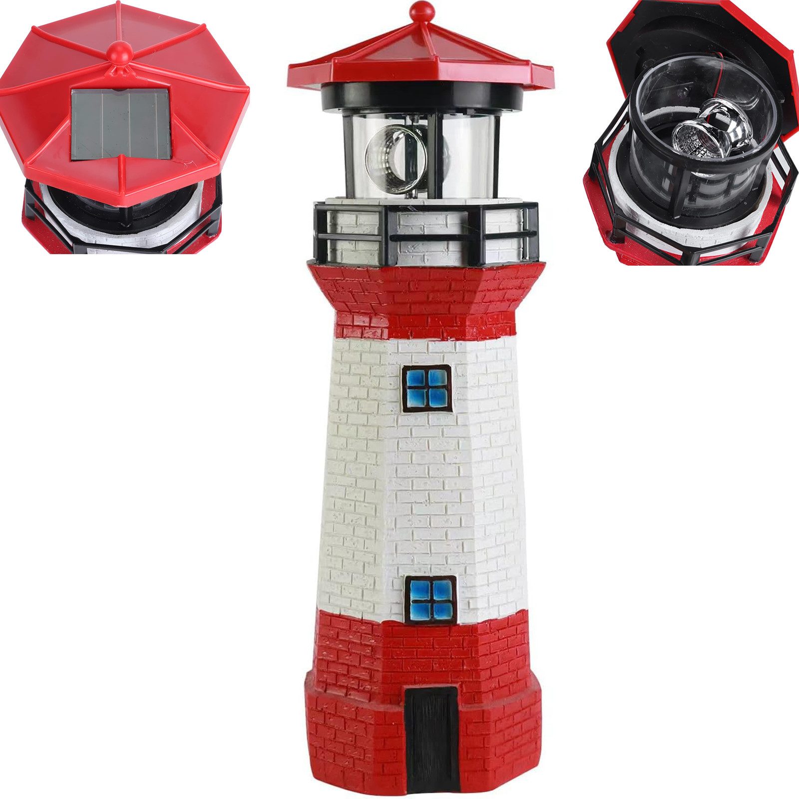 BlingBin LED Solarleuchte LED Solar Dreh-Leuchtturm, günstig online kaufen