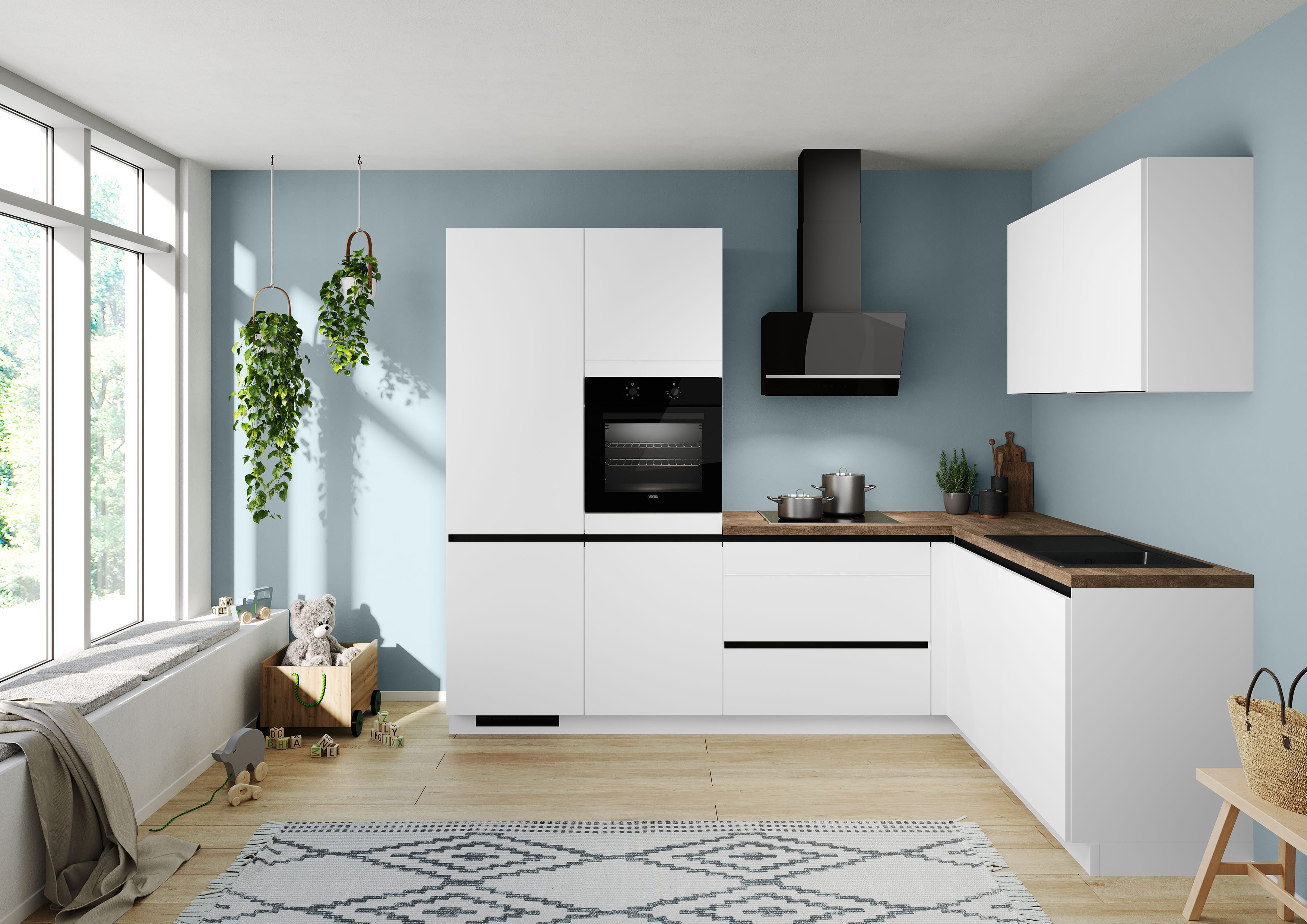 IMPULS KÜCHEN Winkelküche "Dublin", Anti Fingerprint Oberfläche, Schubkäste günstig online kaufen