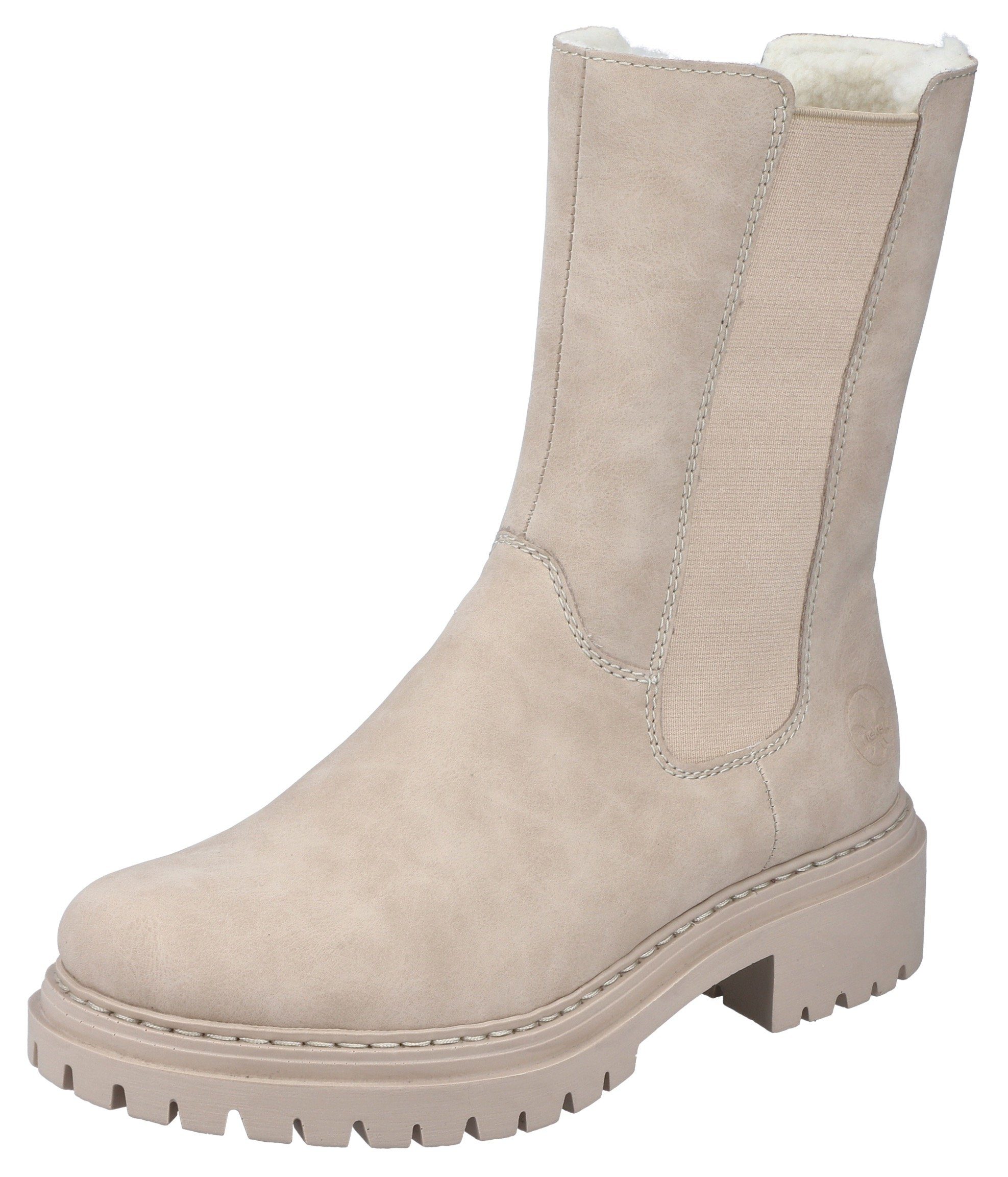 Rieker Chelseaboots mit breitem Stretch an der Seite creme