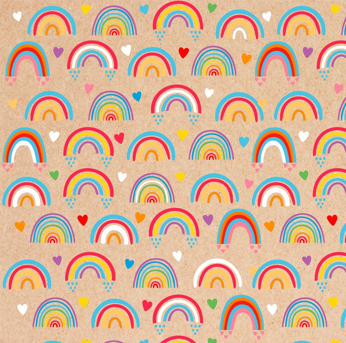 BSB Grußkarten Geschenkpapier - Röllchen - 70x150 cm - Little Rainbow - Regenbögen