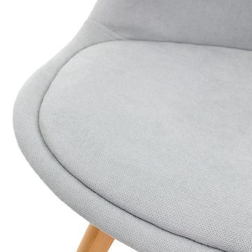 ML-DESIGN Stuhl Esszimmerstühle mit Rückenlehne Retro mit Buchenholz-Beinen (4 St), 4x Wohnzimmerstühle Grau mit Sitzfläche aus Leinen 49x55x83cm