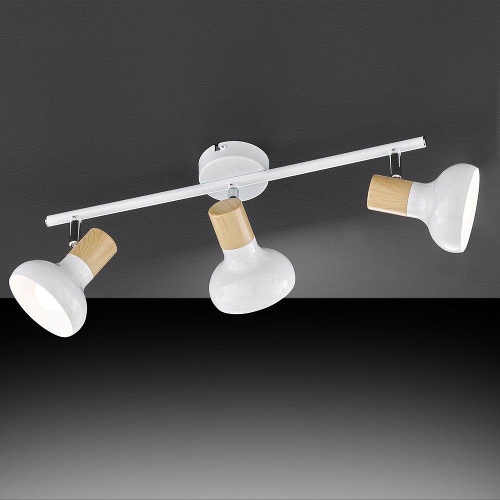 etc-shop LED Deckenleuchte, weiß Leuchtmittel Holzlampe Deckenleuchte inklusive, 3 nicht 3 Flammig Deckenlampe