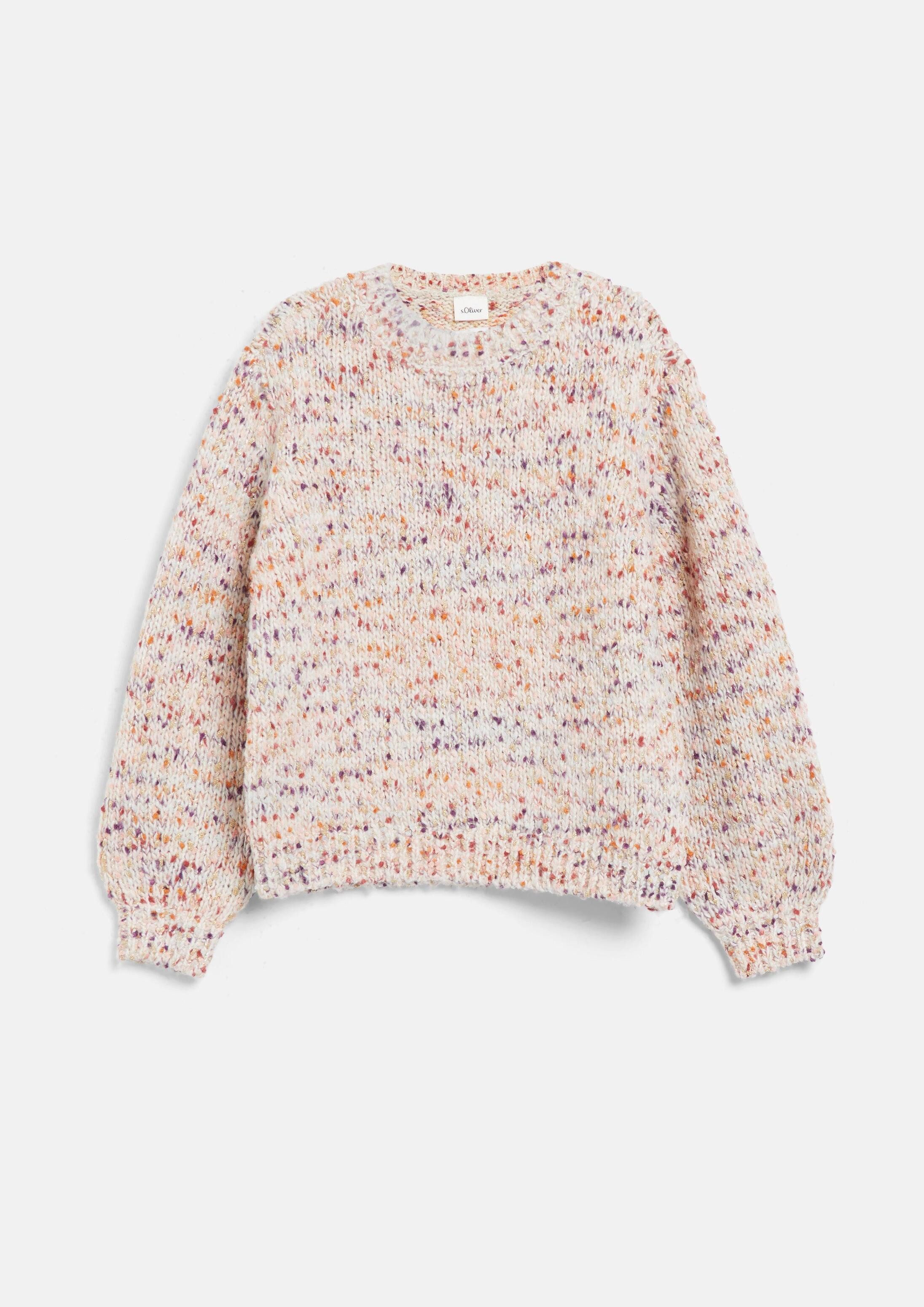s.Oliver Longpullover Strickpullover Strickpullover im Loose Fit mit Glitzergarn